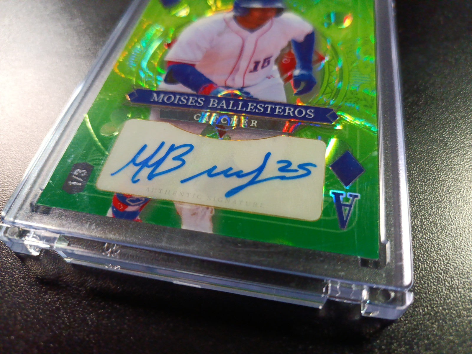 Moises Ballesteros #1/3 Autograph Rare Rookie MLB Baseball Card Wave Prizm