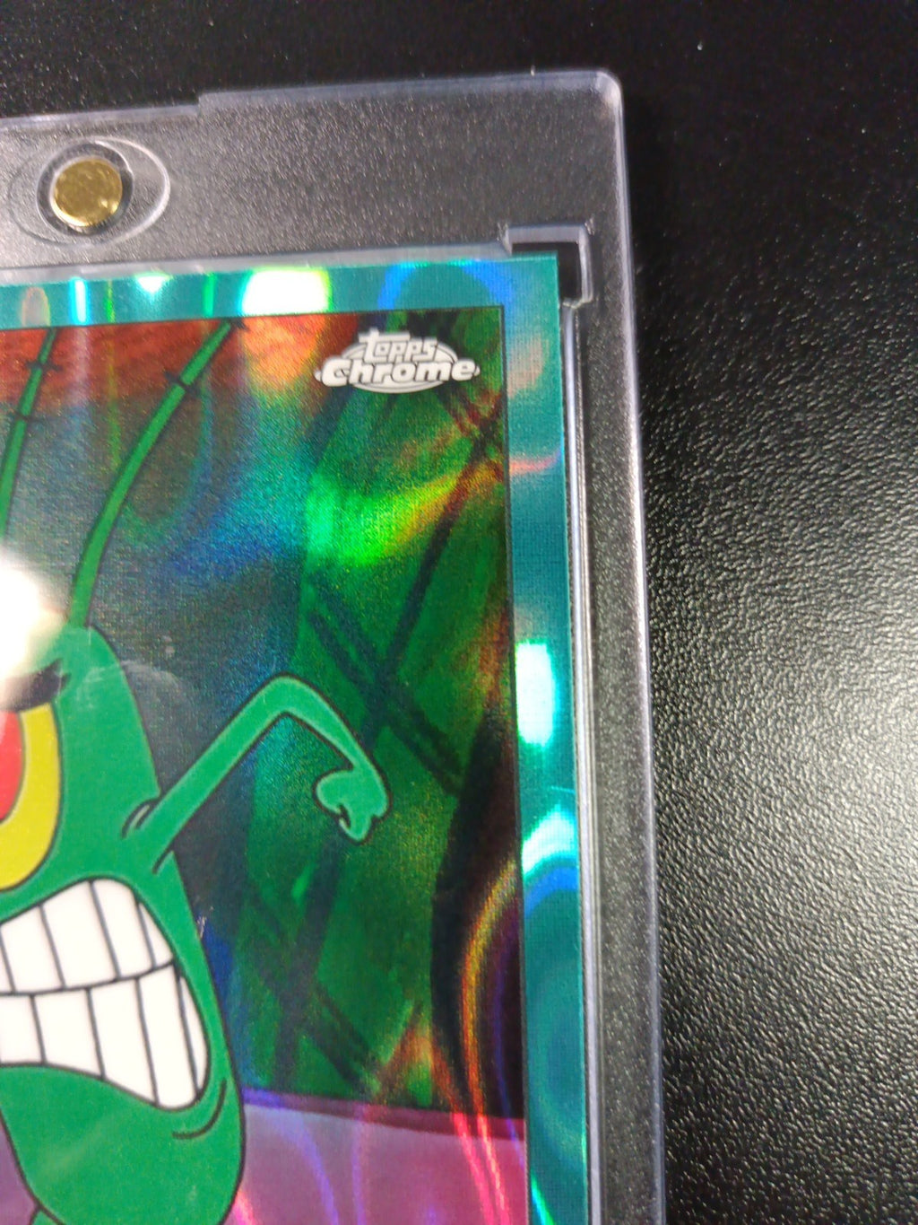 SpongeBob #/199 Plankton Aqua Green Wave Prizm Refractor Topps Chrome 2025