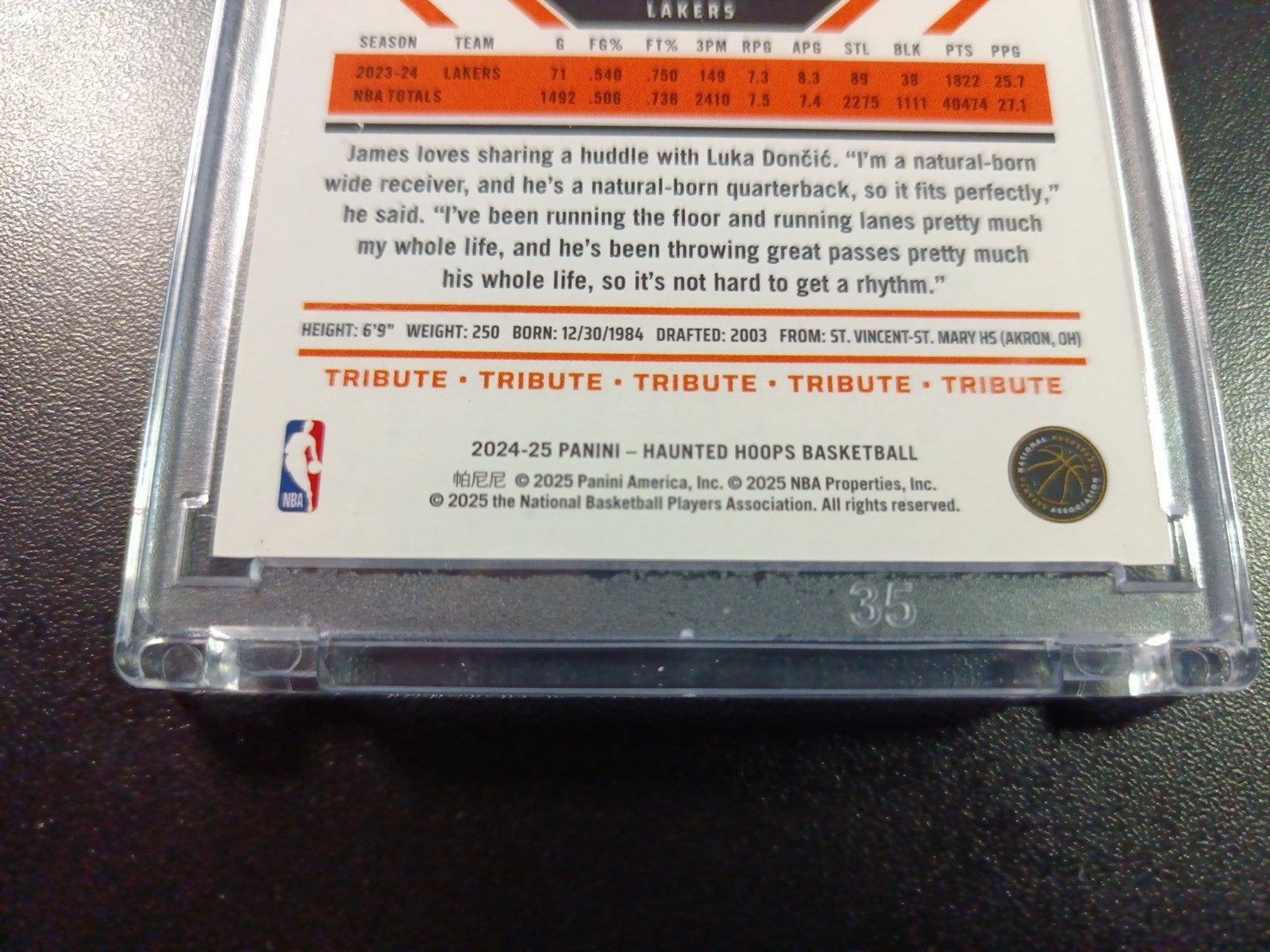 /399 LeBron James Green Bat Holo Haunted Hoops 2024-25 Basketball Card Lakers