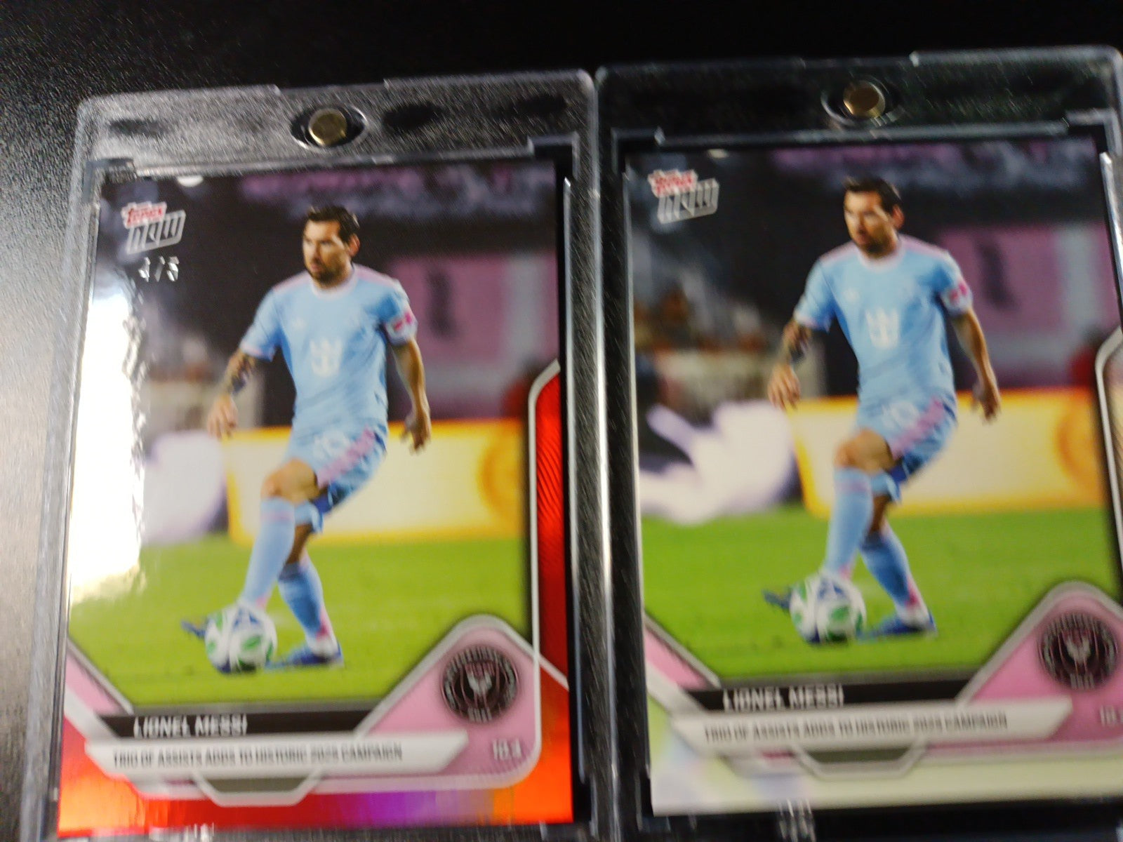 # /5 Lionel Messi Red Foil Topps Now  Variant & Base Card 107 Soccer 2025