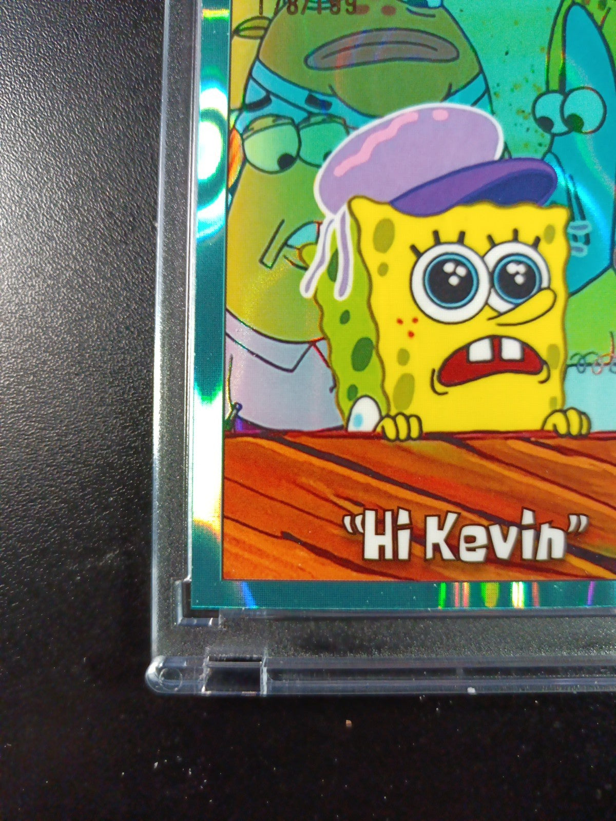SpongeBob 178/199 Hi Kevin Jellyfish Hat Aqua Lava Refractor Card Topps /199