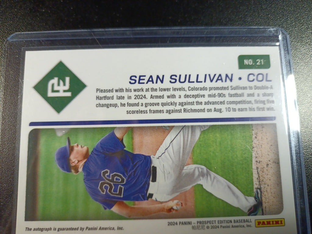 Autograph Sean Sullivan Colorado Rockies Rookie Baseball Card Panini