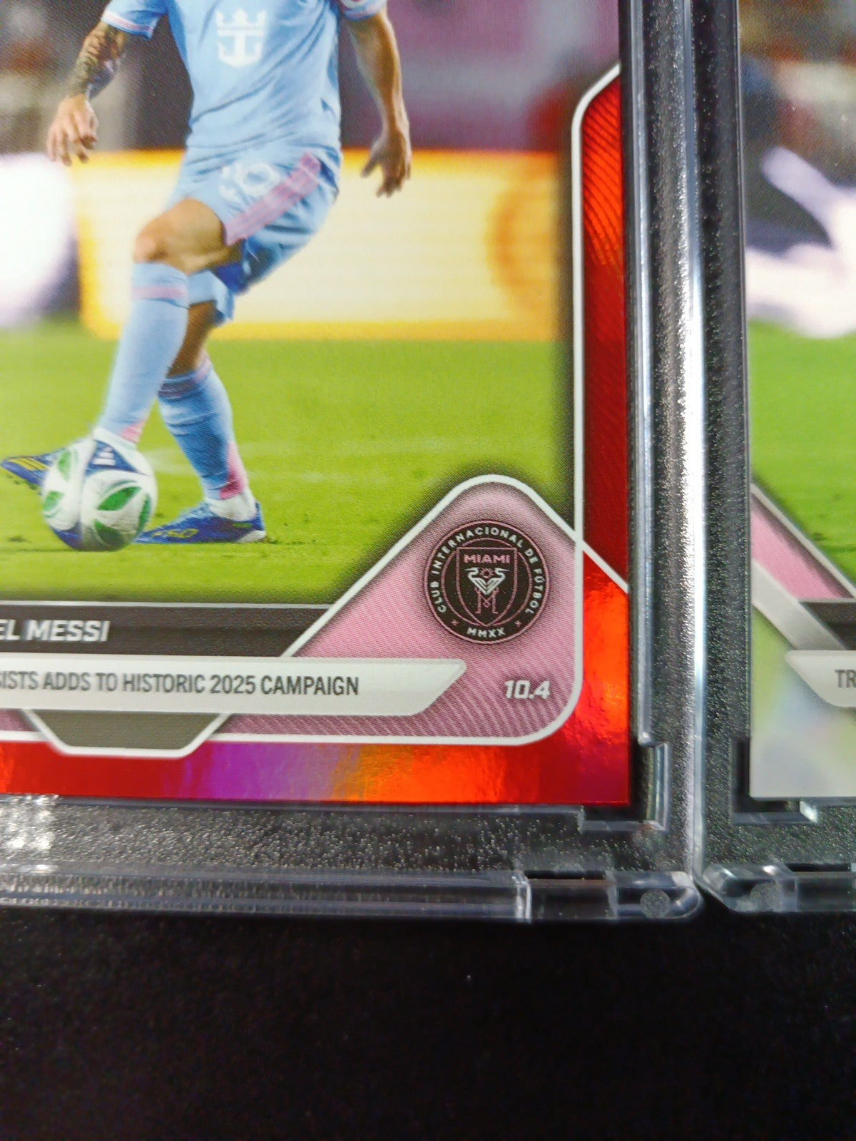 # /5 Lionel Messi Red Foil Topps Now  Variant & Base Card 107 Soccer 2025