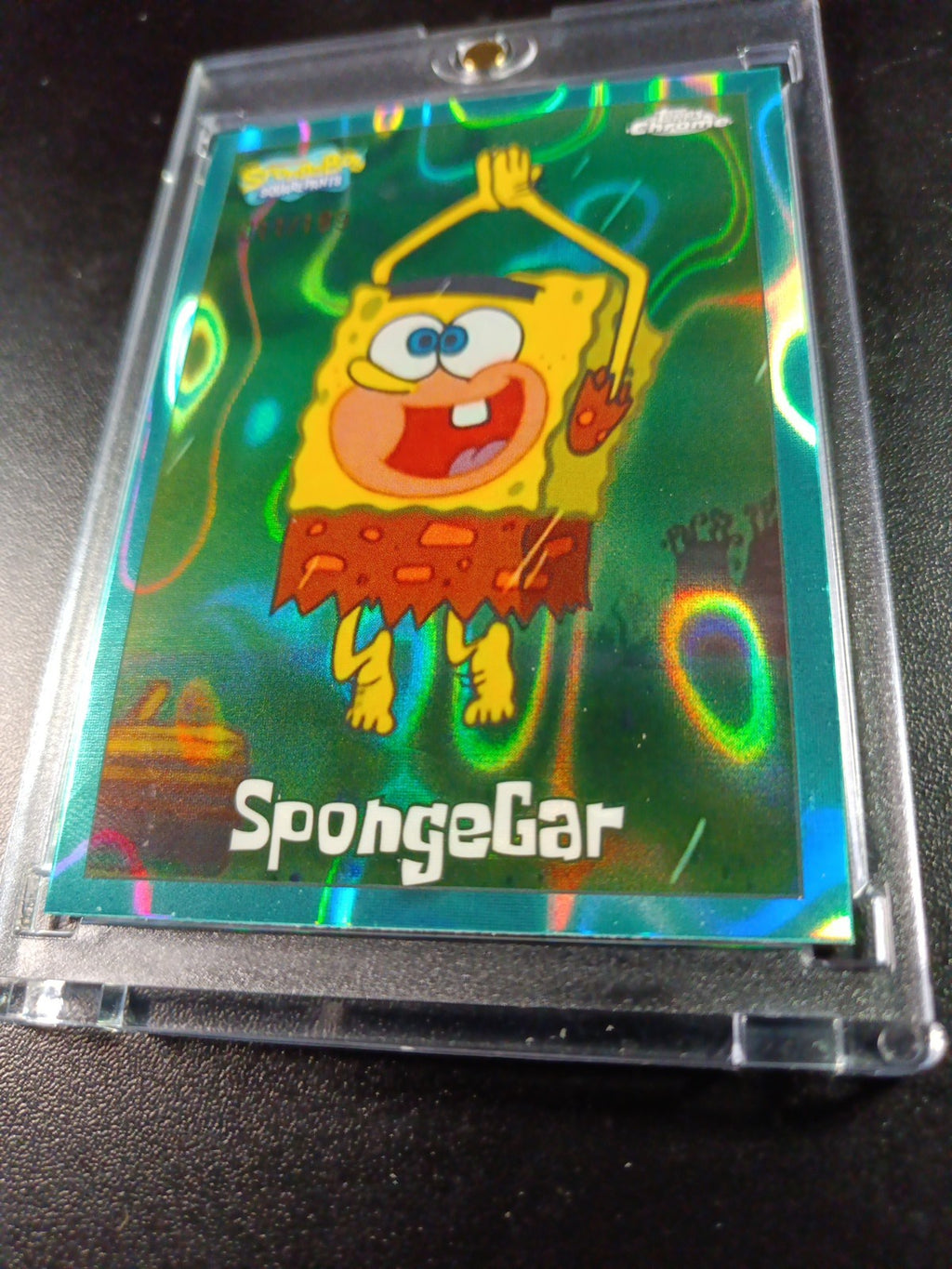 SpongeBob 11/199 SpongeGar LOW NUMBER Aqua Lava Refractor Card Topps Chrome /199