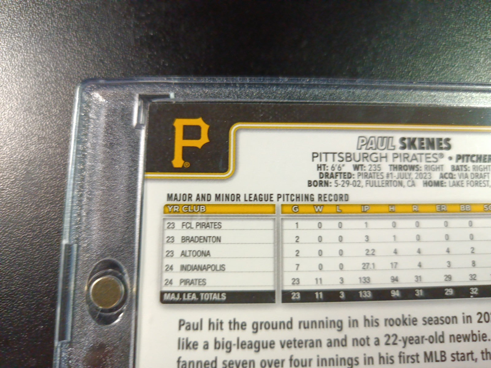 Paul Skenes Artist Sketch Baseball Card Topps All Star Rookie 2025 Gift Idea