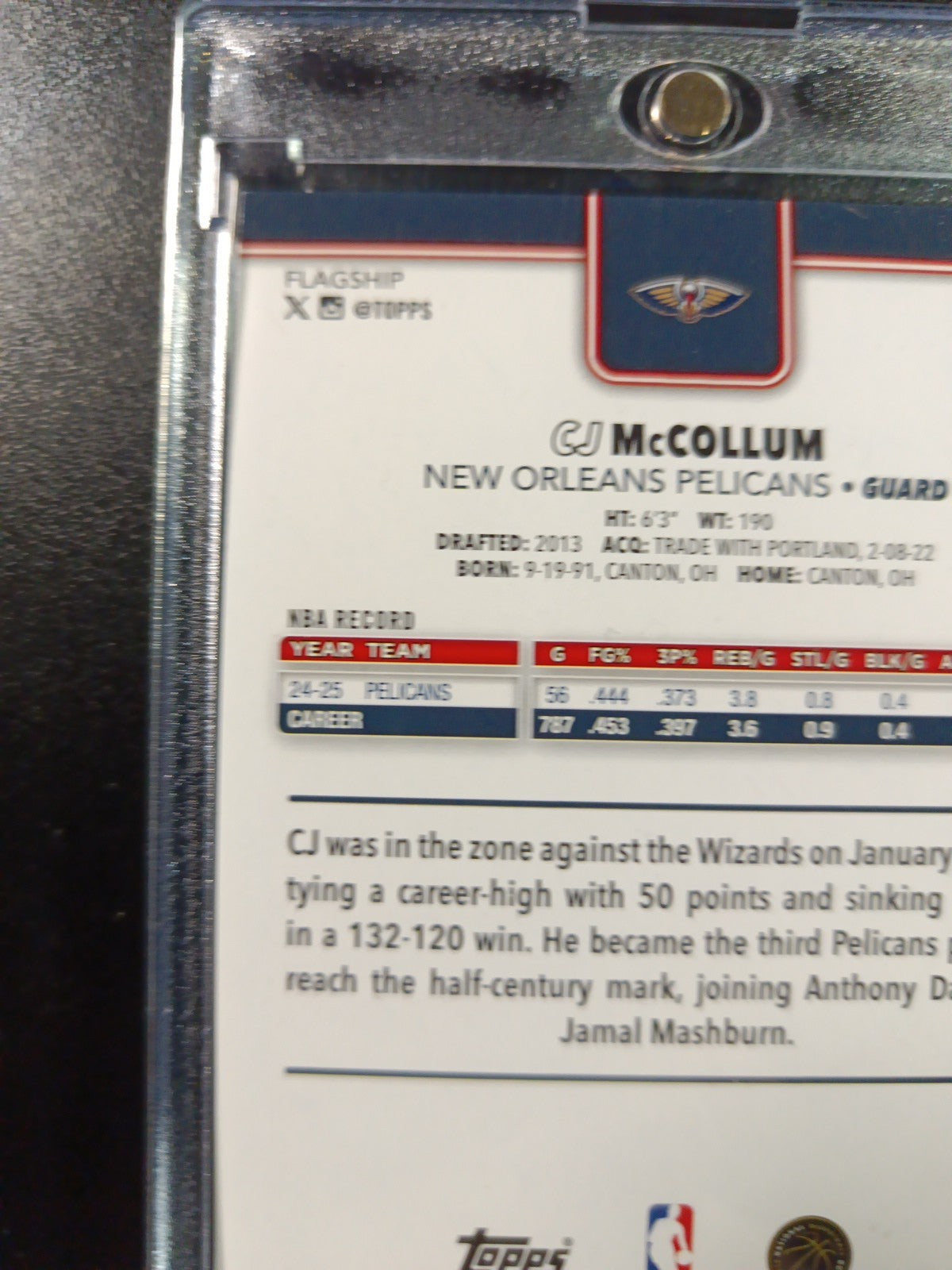 /99 Aj McCollum Season Tip Off Green Logofractor Card 2025-26 Topps Basketball