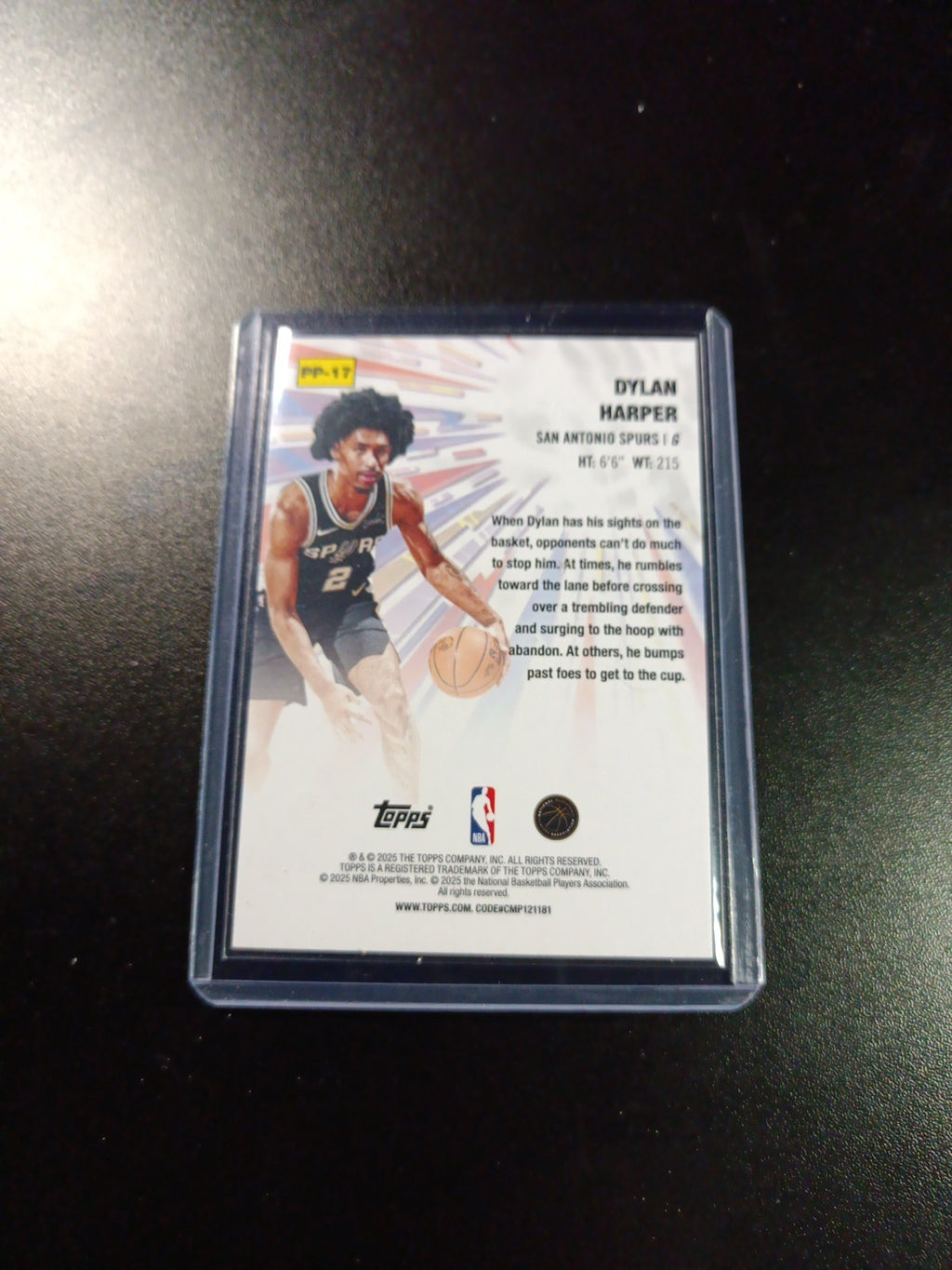 Dylan Harper Rookie Silver Foil Power Players Card 2025-26 Topps Basketball