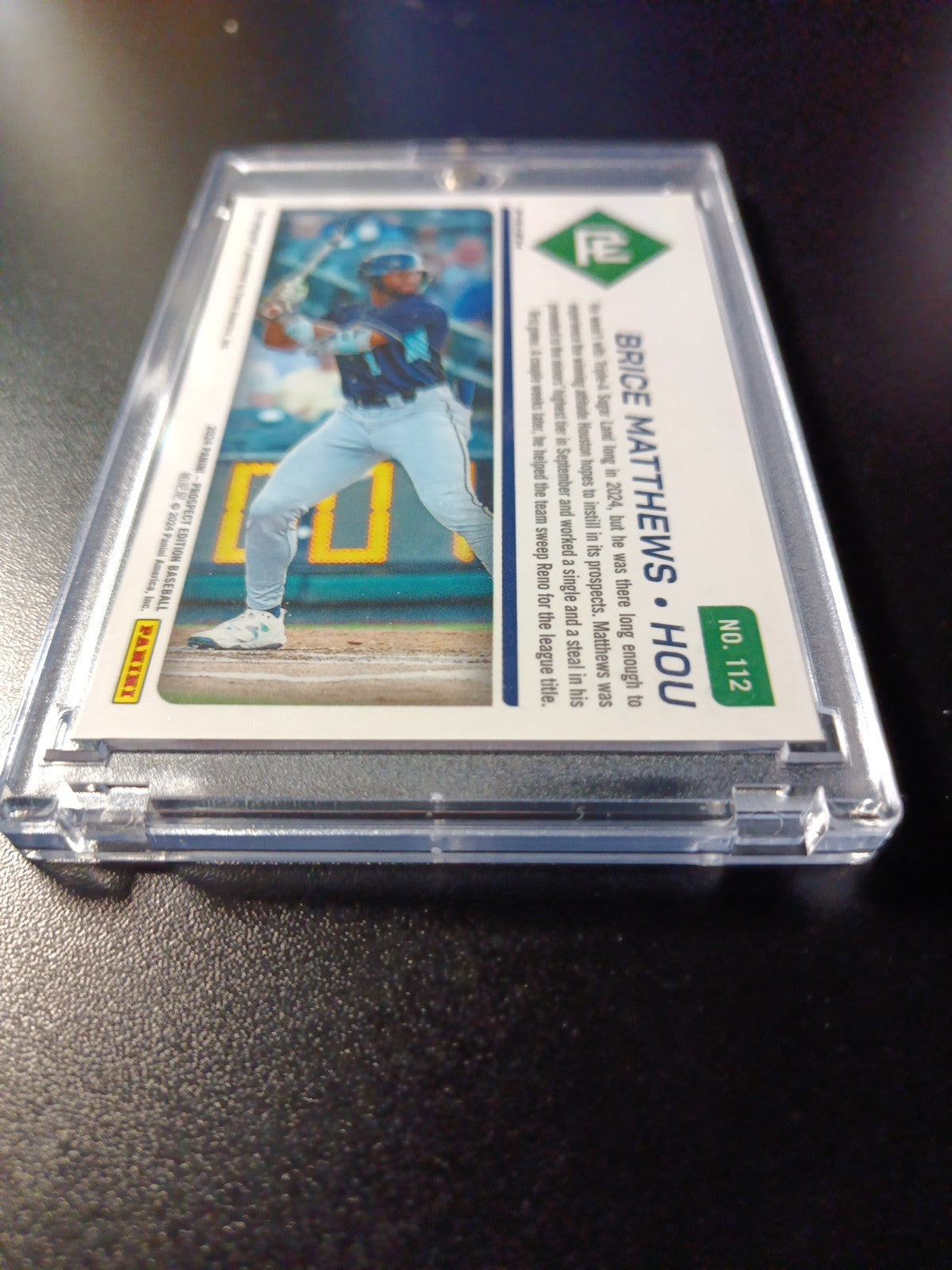 Super Rare Green Prizm Auto Brice Matthews Panini Prospect Rookie Baseball Card