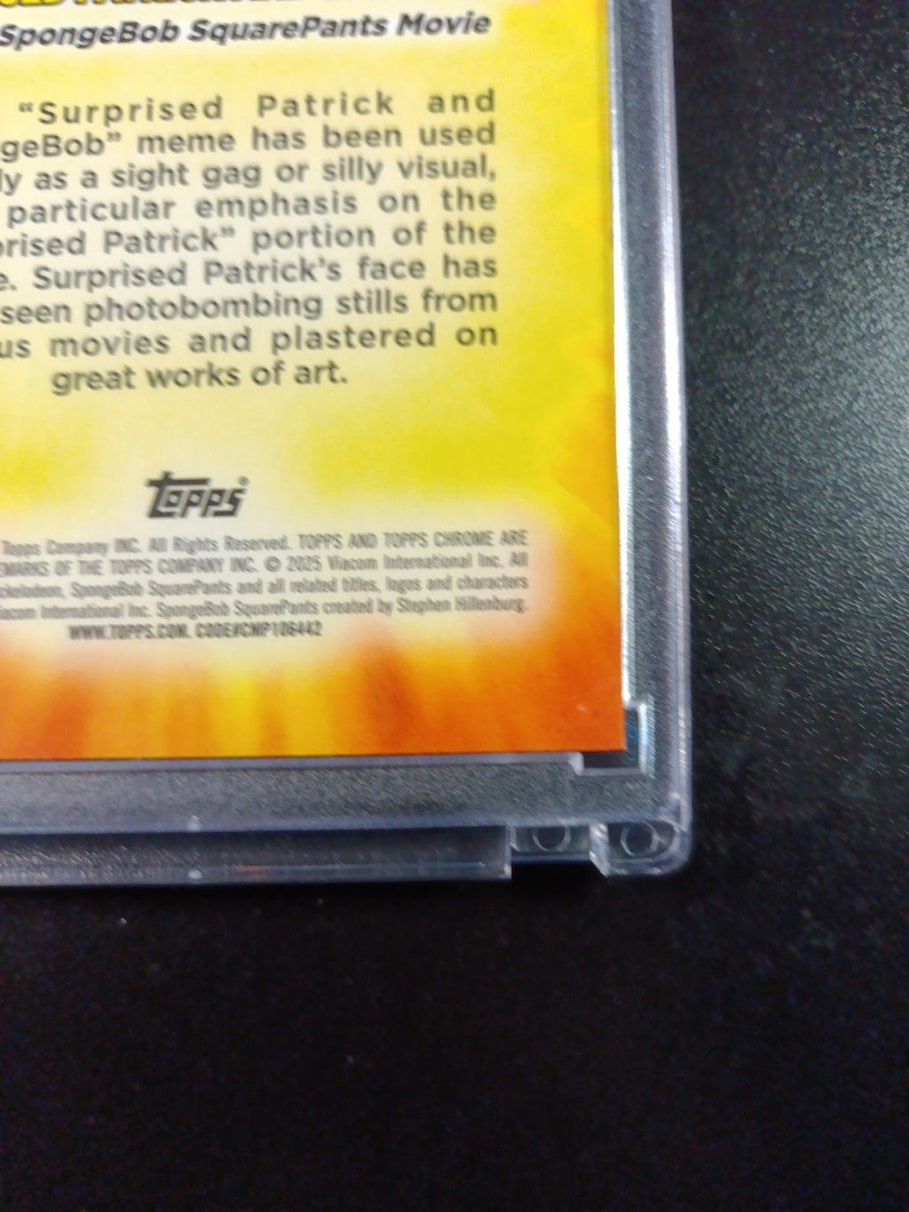 SpongeBob Masterful Memes Surprised Patrick & SpongeBob Card Topps Case Hit MM-7