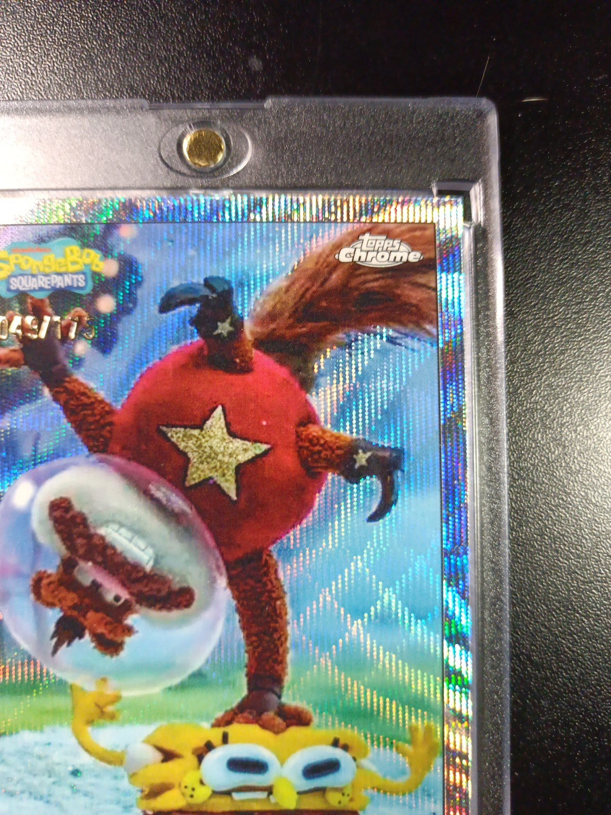 SpongeBob 49/175 Silver Wave Refractor Pa Cheeks Sandy Topps Chrome Card /175