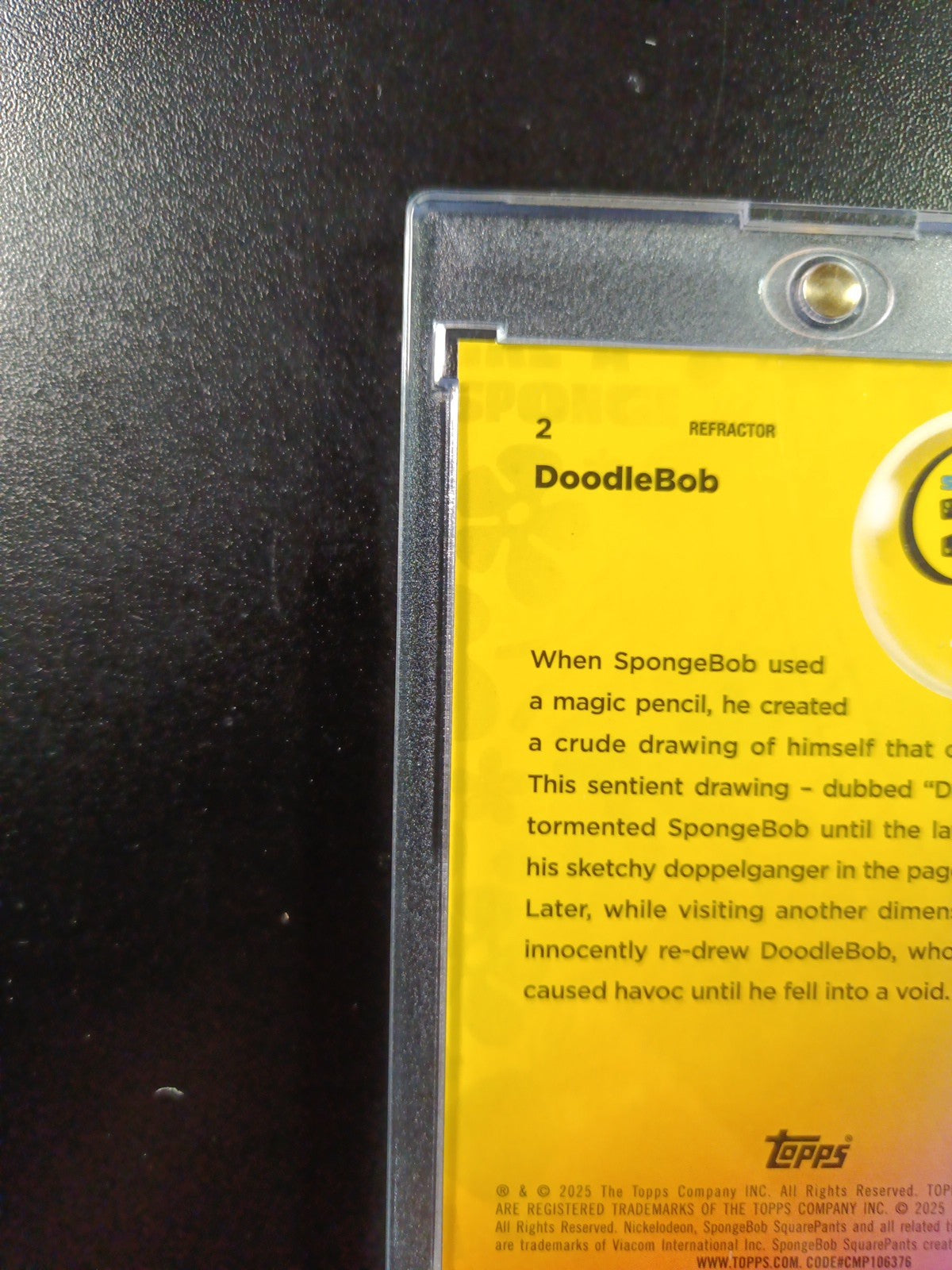 SpongeBob DoodleBob #2 Refractor Parallel Trading Card Topps Chrome 2025