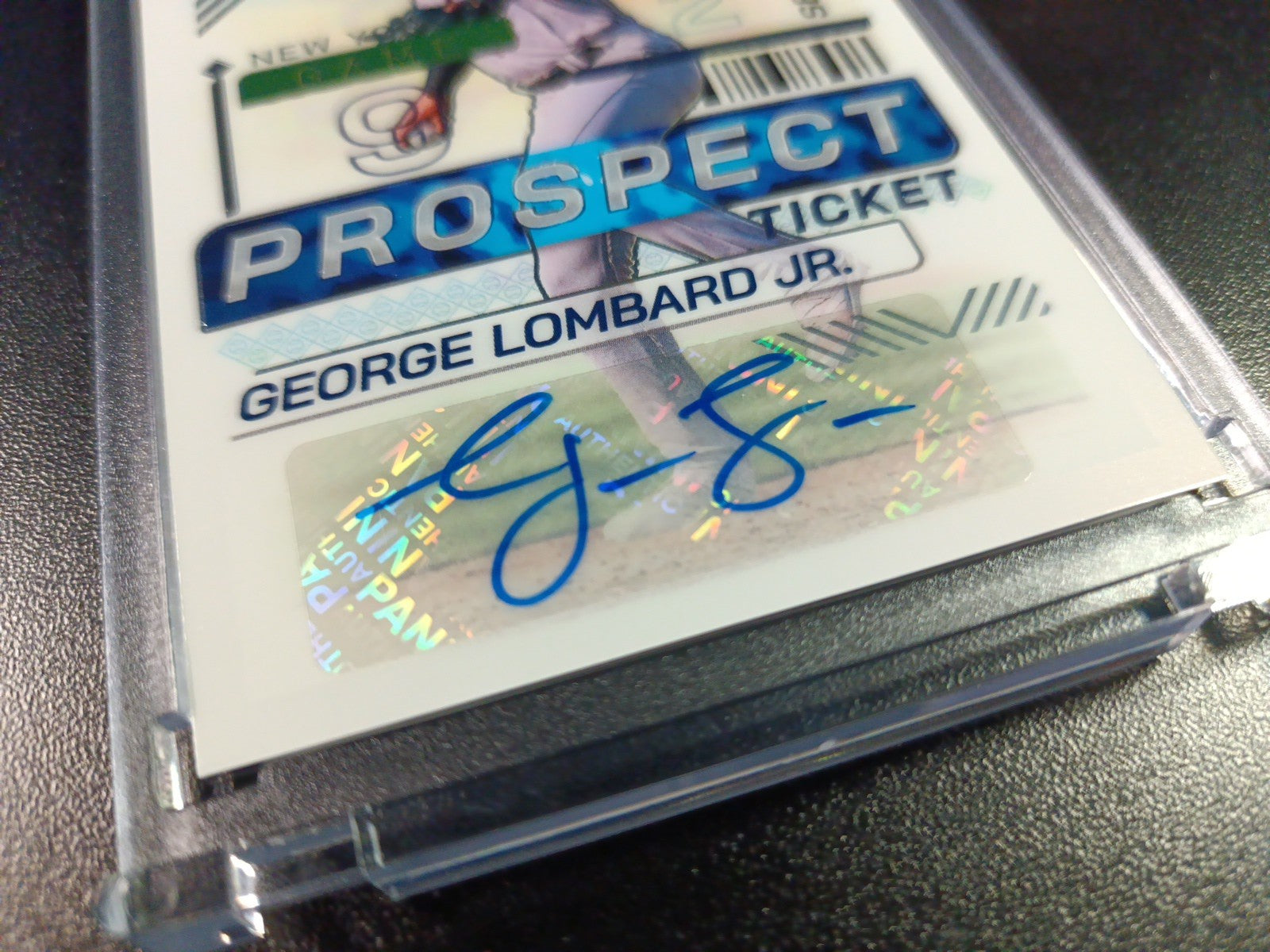 Yankees Rookie Autograph George Lombard Jr Prospect Glossy Baseball Card