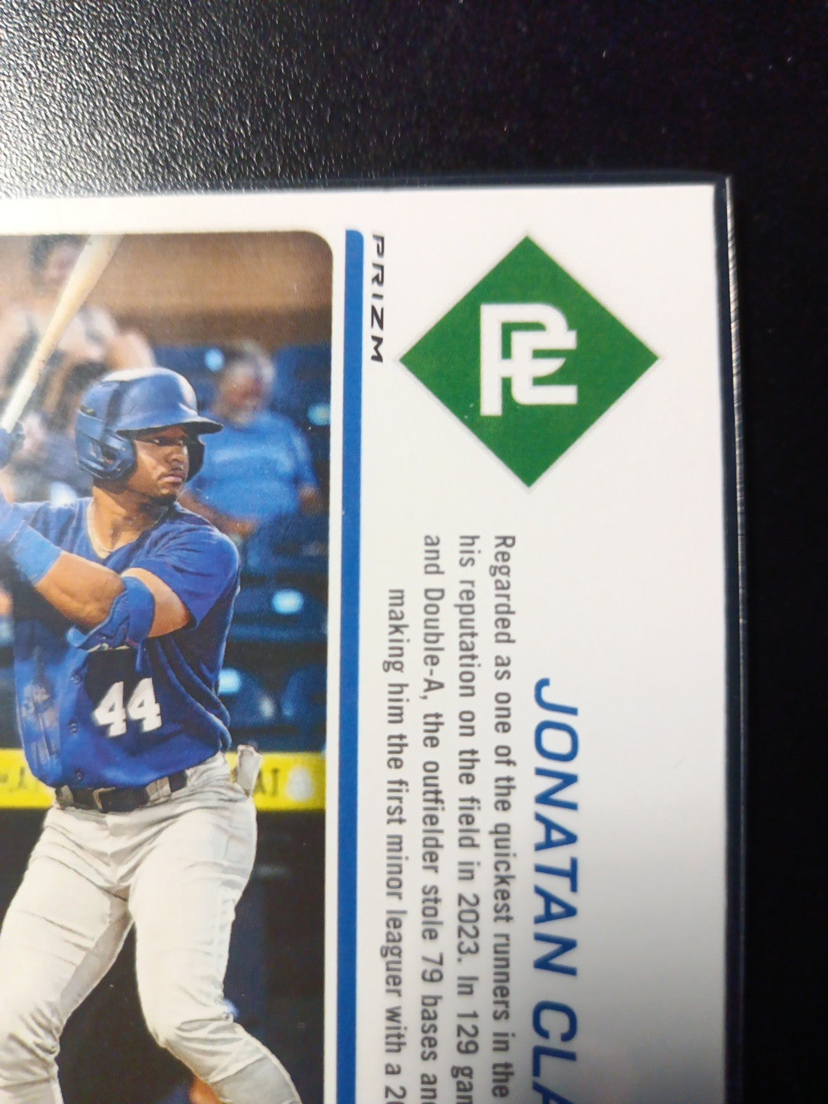 # /49 Book End Prizm Auto Jonatan Clase Panini Prospect Rookie Baseball Card