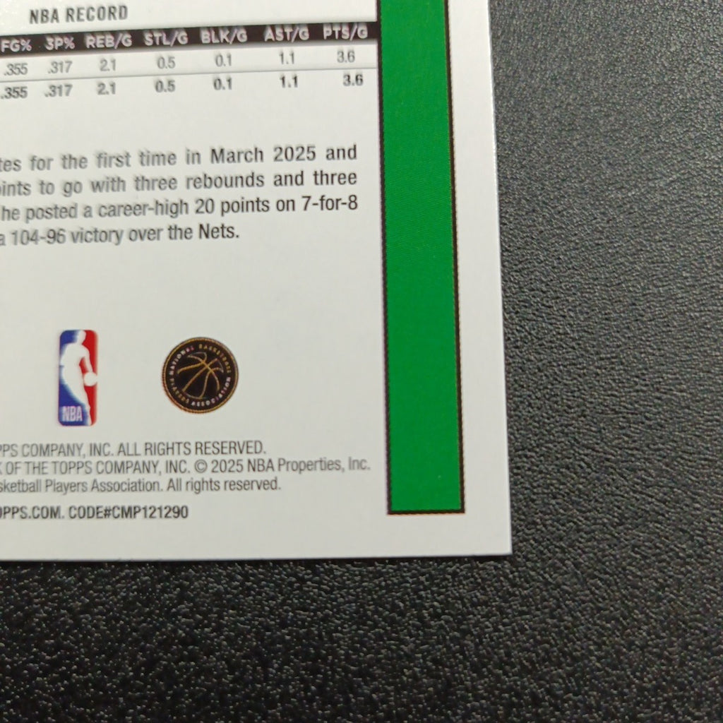 2025-26 Topps Basketball Card Baylor Sheierman Silver Foil 45th Anniversary