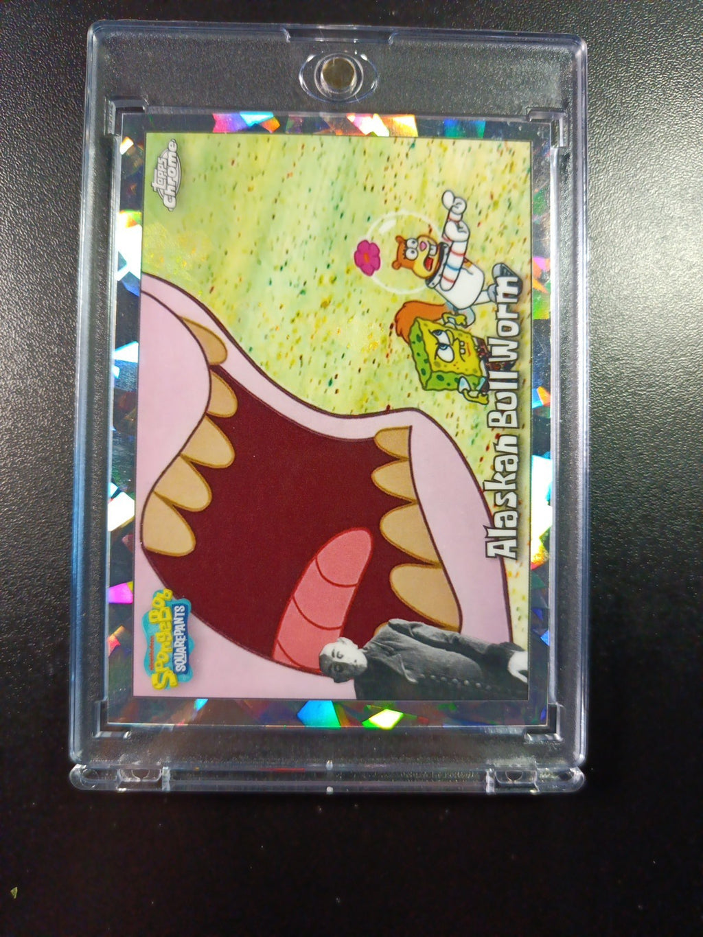 SpongeBob #1/25 Night Shift Manager Alaskan Bull Worm Cracked Ice Prizm Case Hit