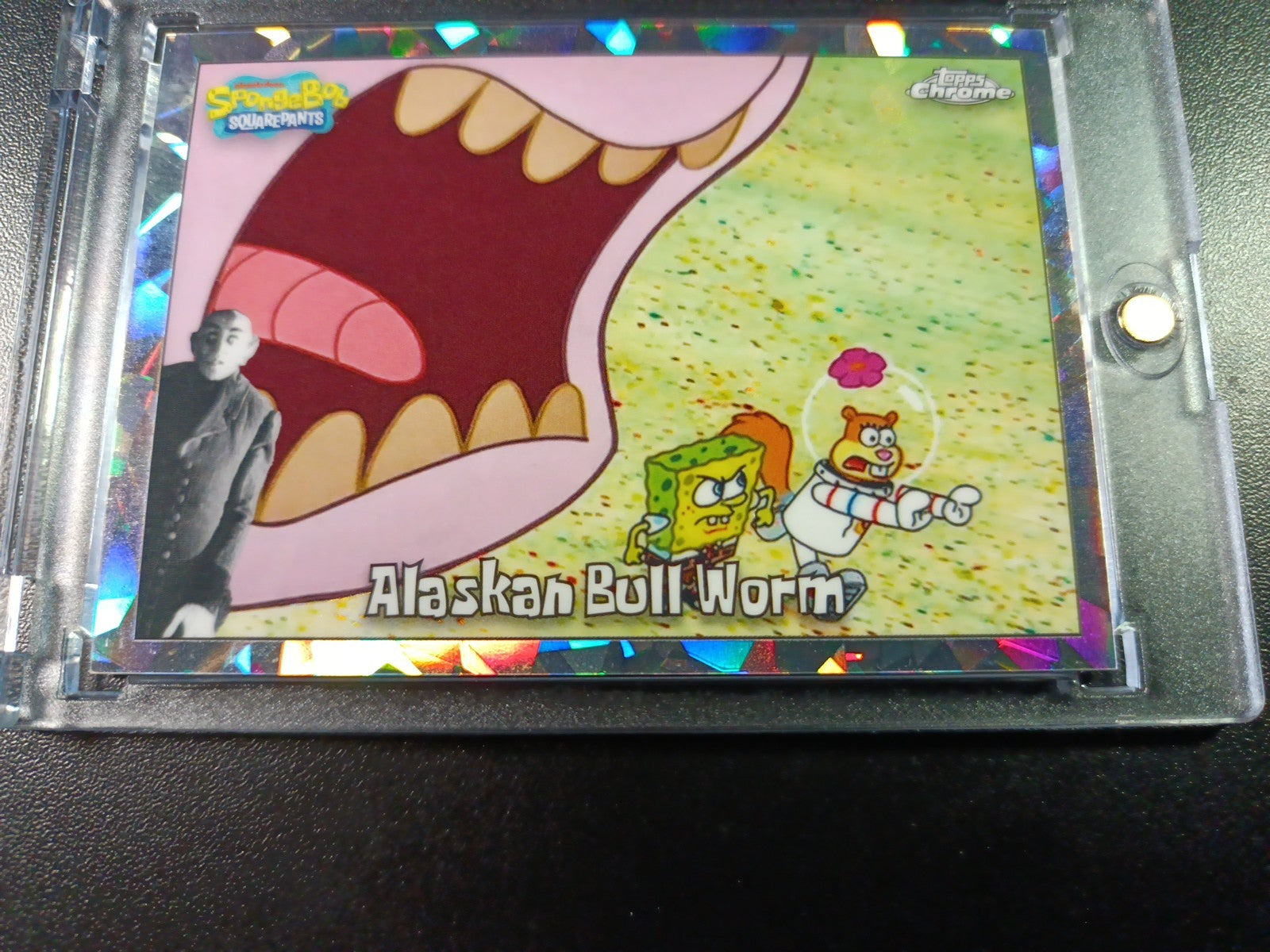 SpongeBob #1/25 Night Shift Manager Alaskan Bull Worm Cracked Ice Prizm Case Hit