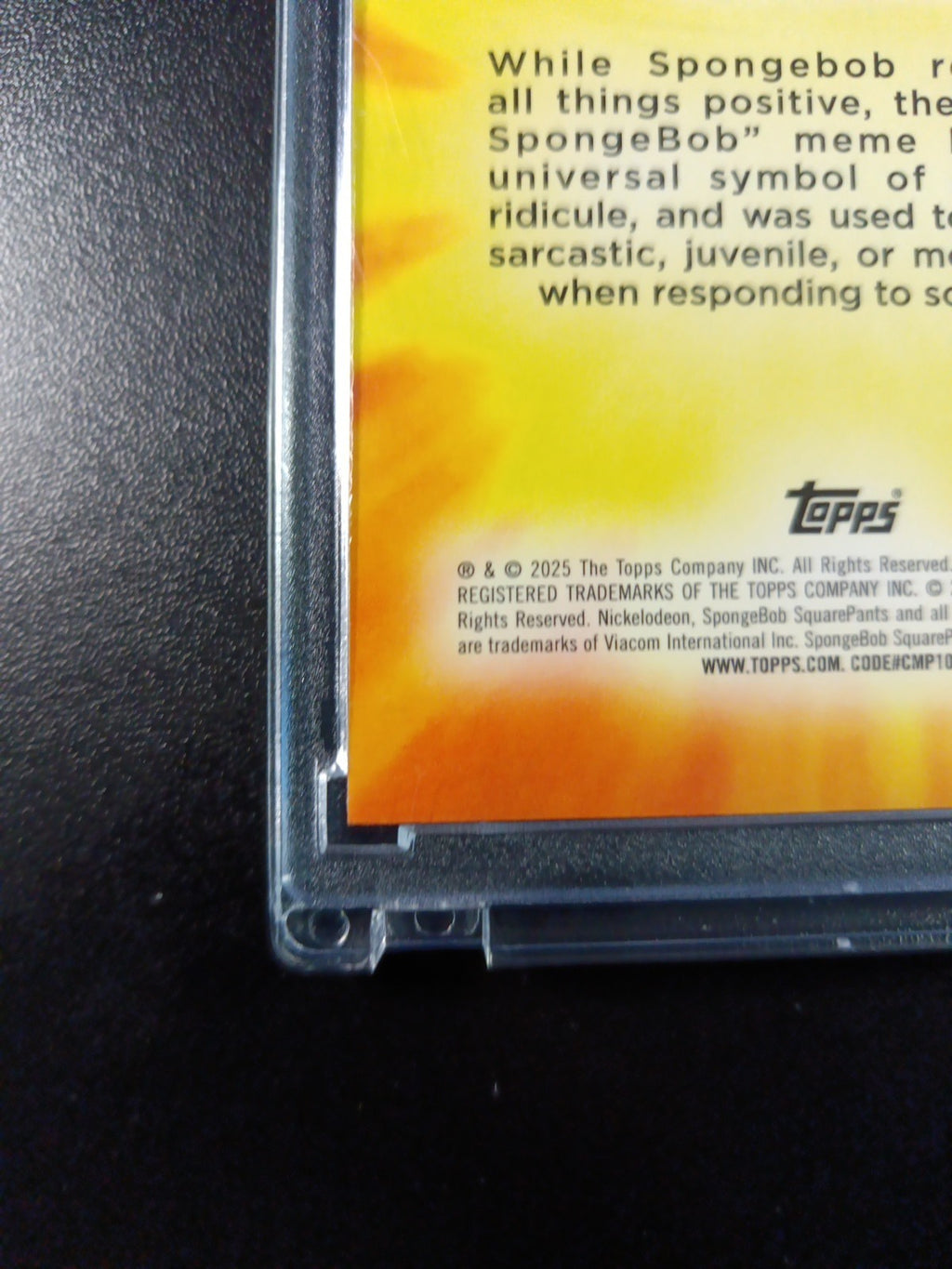 SpongeBob Masterful Memes Mocking SpongeBob Card Topps Case Hit MM-5