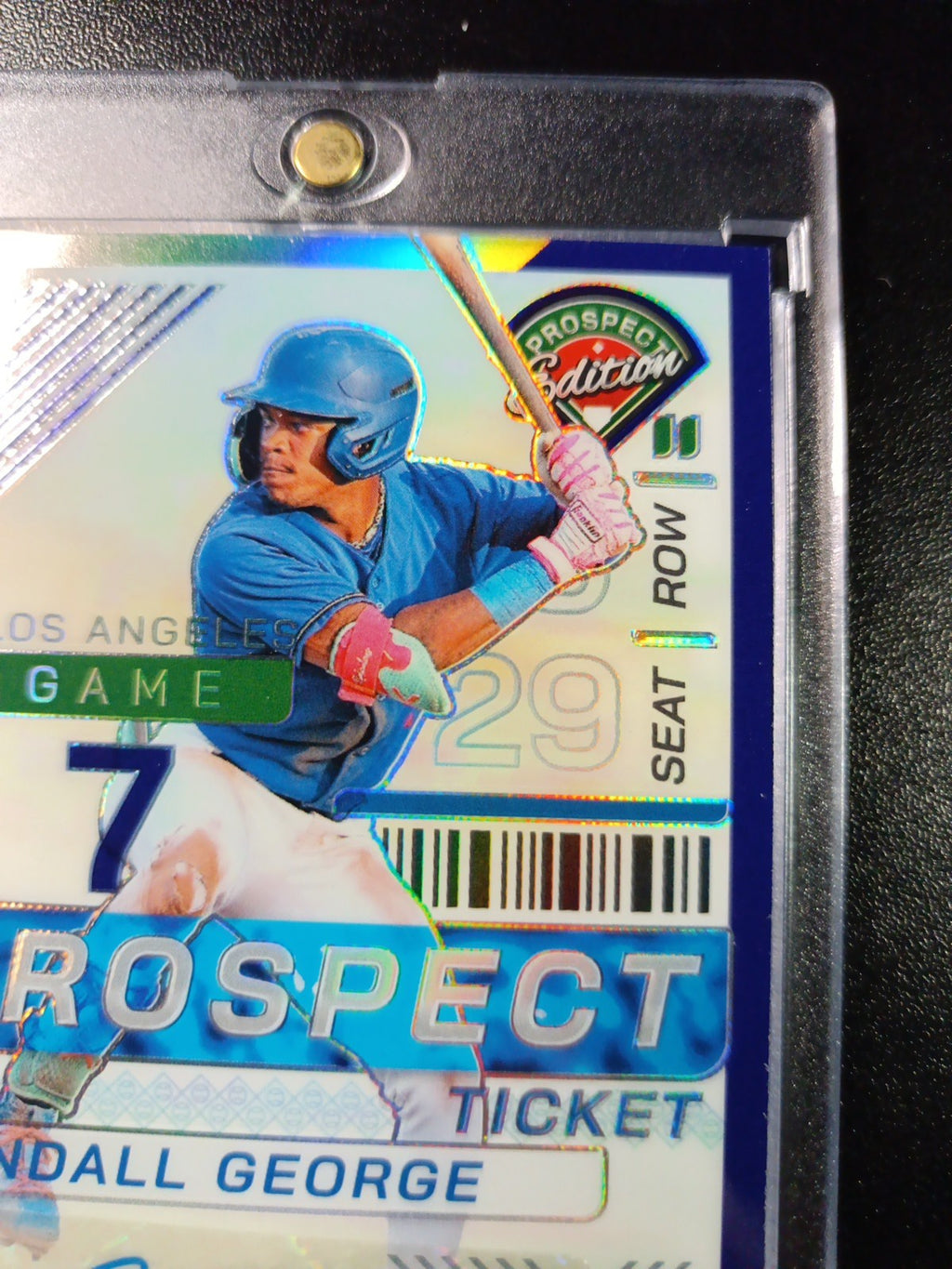 # /125 Blue Prizm Autograph Kendall George Dodgers Rookie Prospect Baseball Card