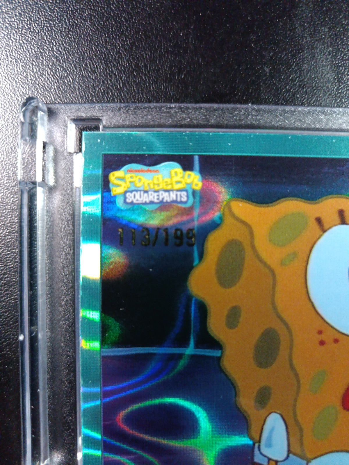 SpongeBob 113/199 This Is Advanced Darkness Aqua Lava Refractor Card Topps /199