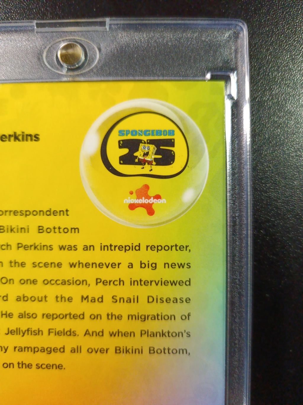 Spongebob /150 Perch Perkins Reporter Blue Refractor Card Topps Chrome 2025