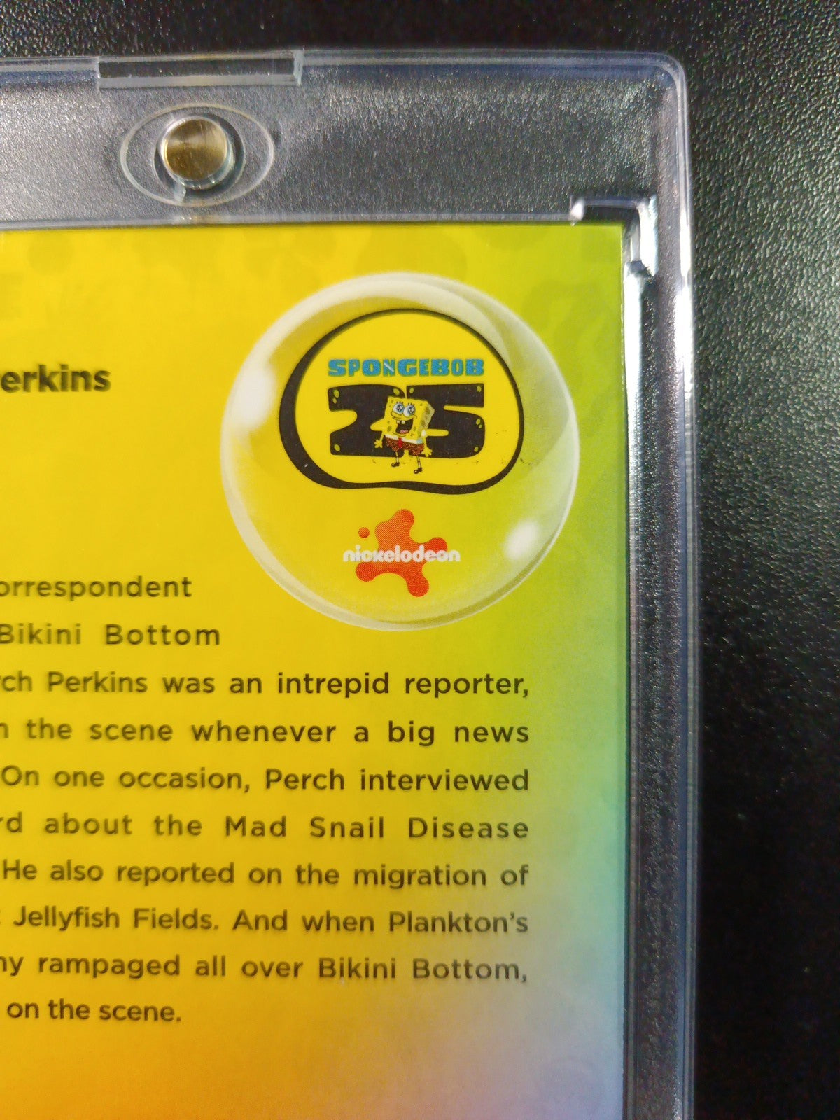 Spongebob /150 Perch Perkins Reporter Blue Refractor Card Topps Chrome 2025