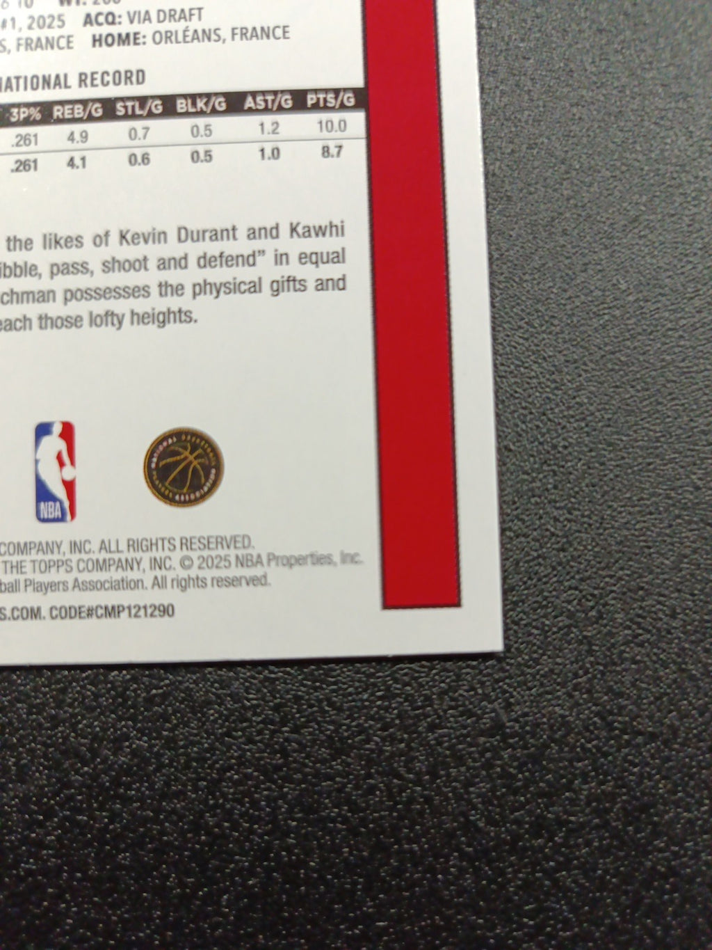 2025-26 Topps Basketball Card Noa Essengue Silver Foil 45th Anniversary