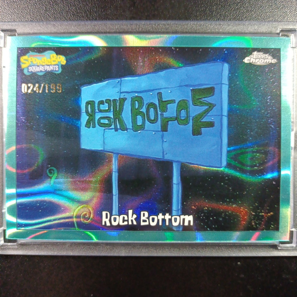 SpongeBob 24/199 Rock Bottom Aqua Lava Refractor Card Topps Chrome /199