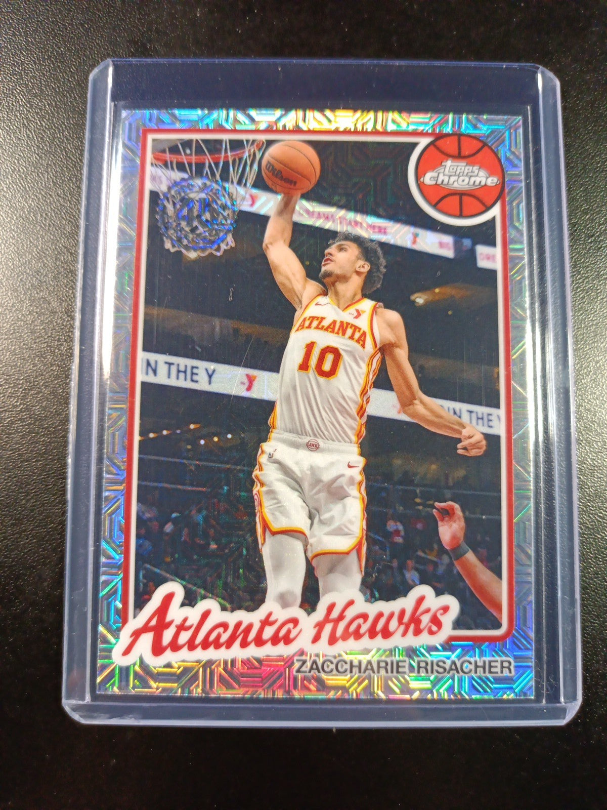 Mojo Refractor Zaccharie Risracher 45th Anniversary Card 25-26 Topps Basketball