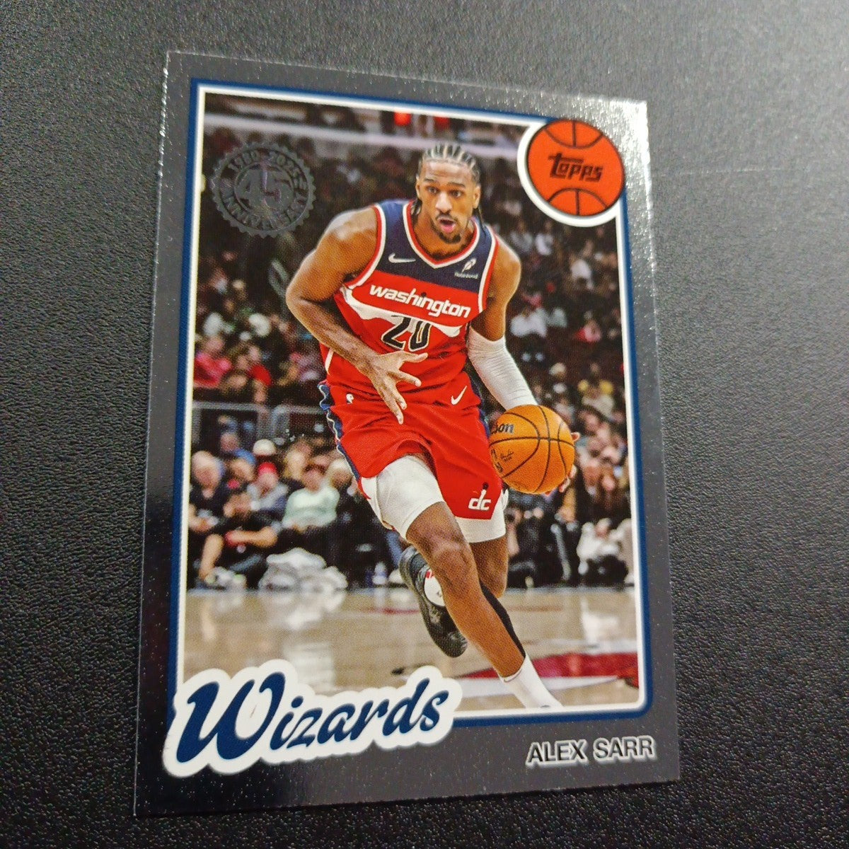 2025-26 Topps Basketball Card Alex Sarr Silver Foil 45th Anniversary
