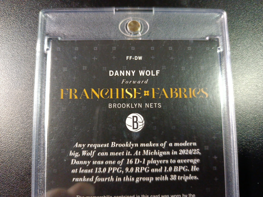 Danny Wolf Rookie Topps Basketball 2025-26 Jersey Patch Relic Franchise Fabrics 