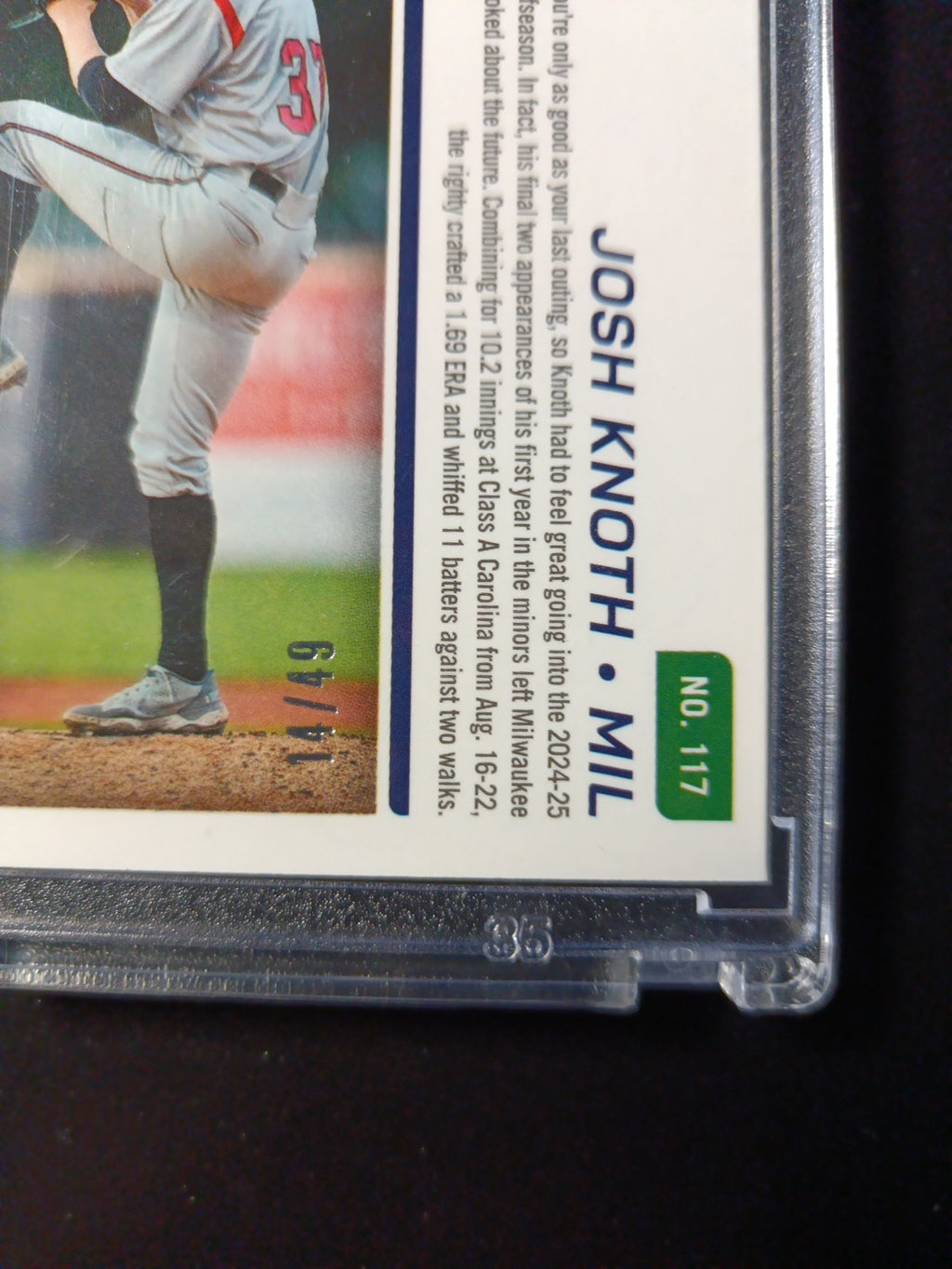 # /49 Prizm Autograph Josh Knoth Panini Prospect Rookie Baseball Card 2024
