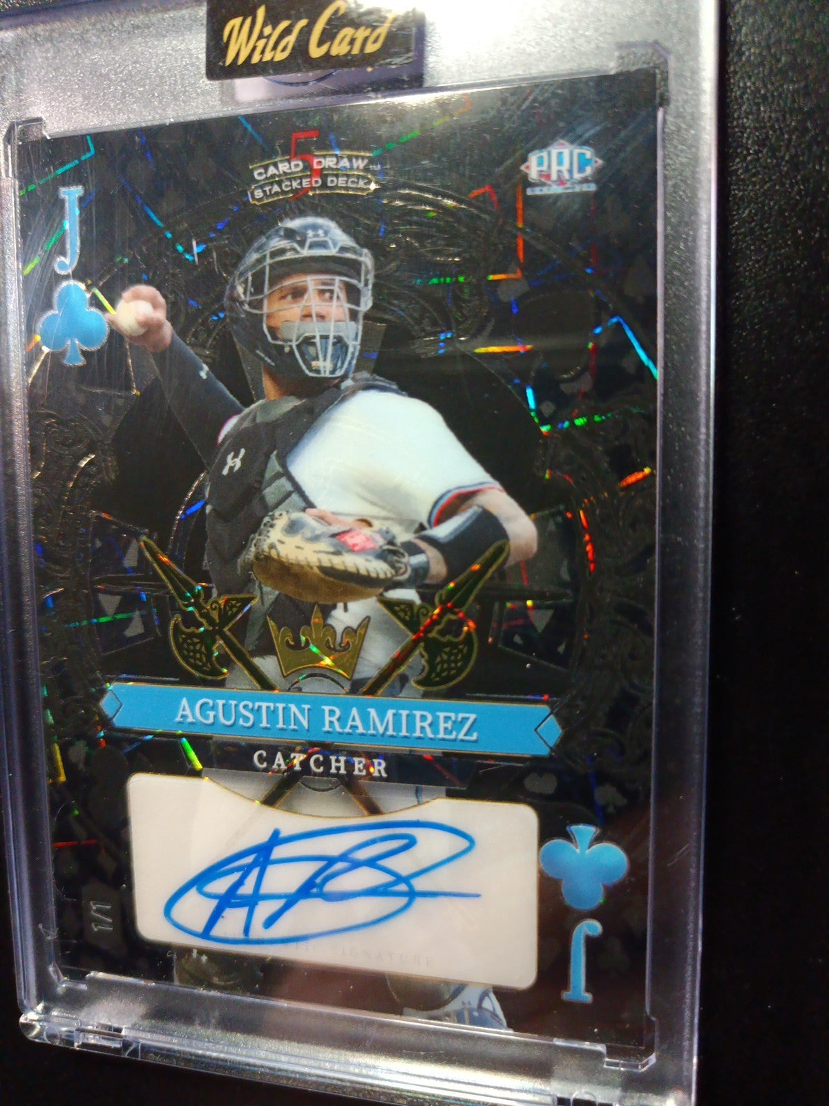 # 1/1 Autograph Agustin Ramirez Black Prizm Refractor Rookie Baseball Wild Card