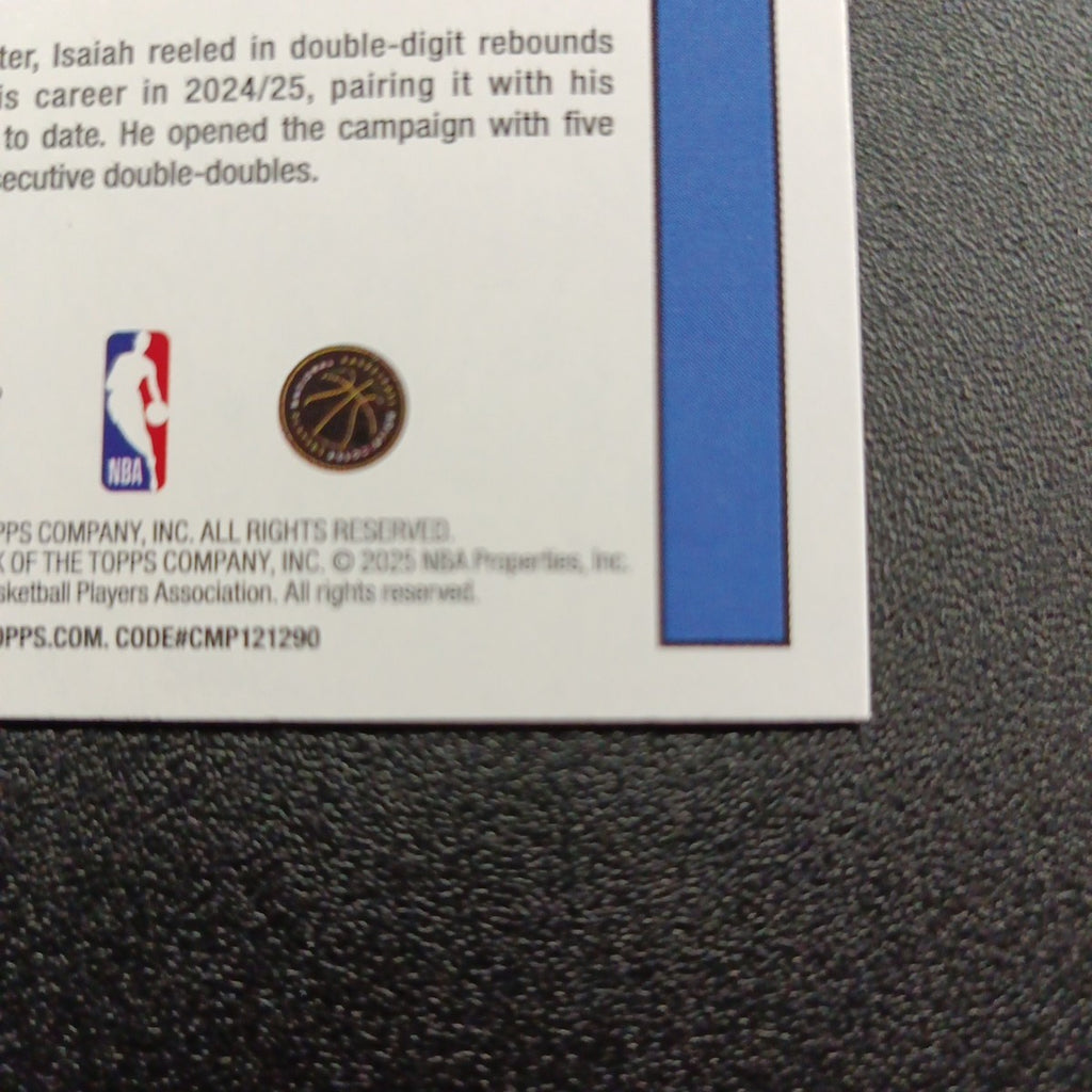 2025-26 Topps Basketball Card Isaiah Hartenstein Silver Foil 45th Anniversary