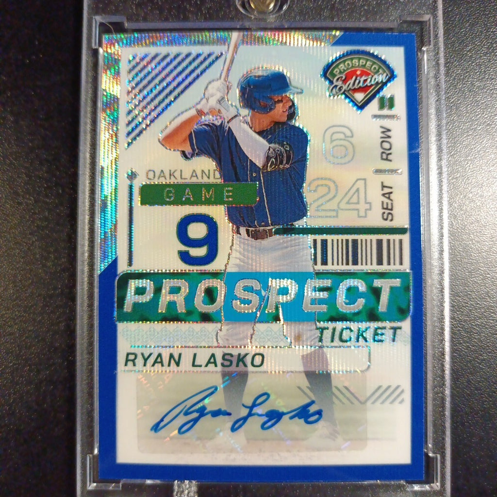 /75 Autograph Ryan Lasko Athletics Rookie Wave Prizm Baseball Card 