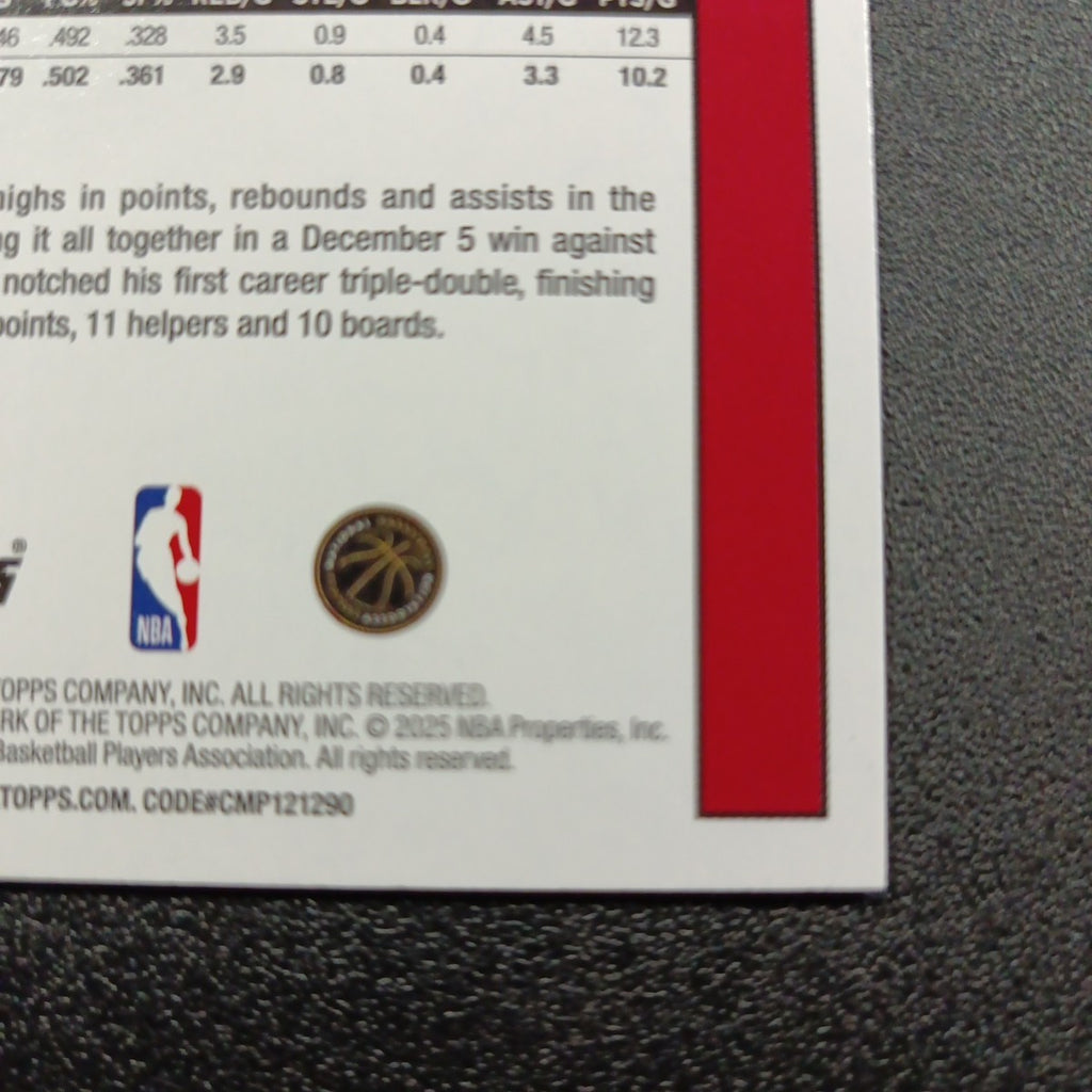 2025-26 Topps Basketball Card Ayo Dosunmu Silver Foil 45th Anniversary