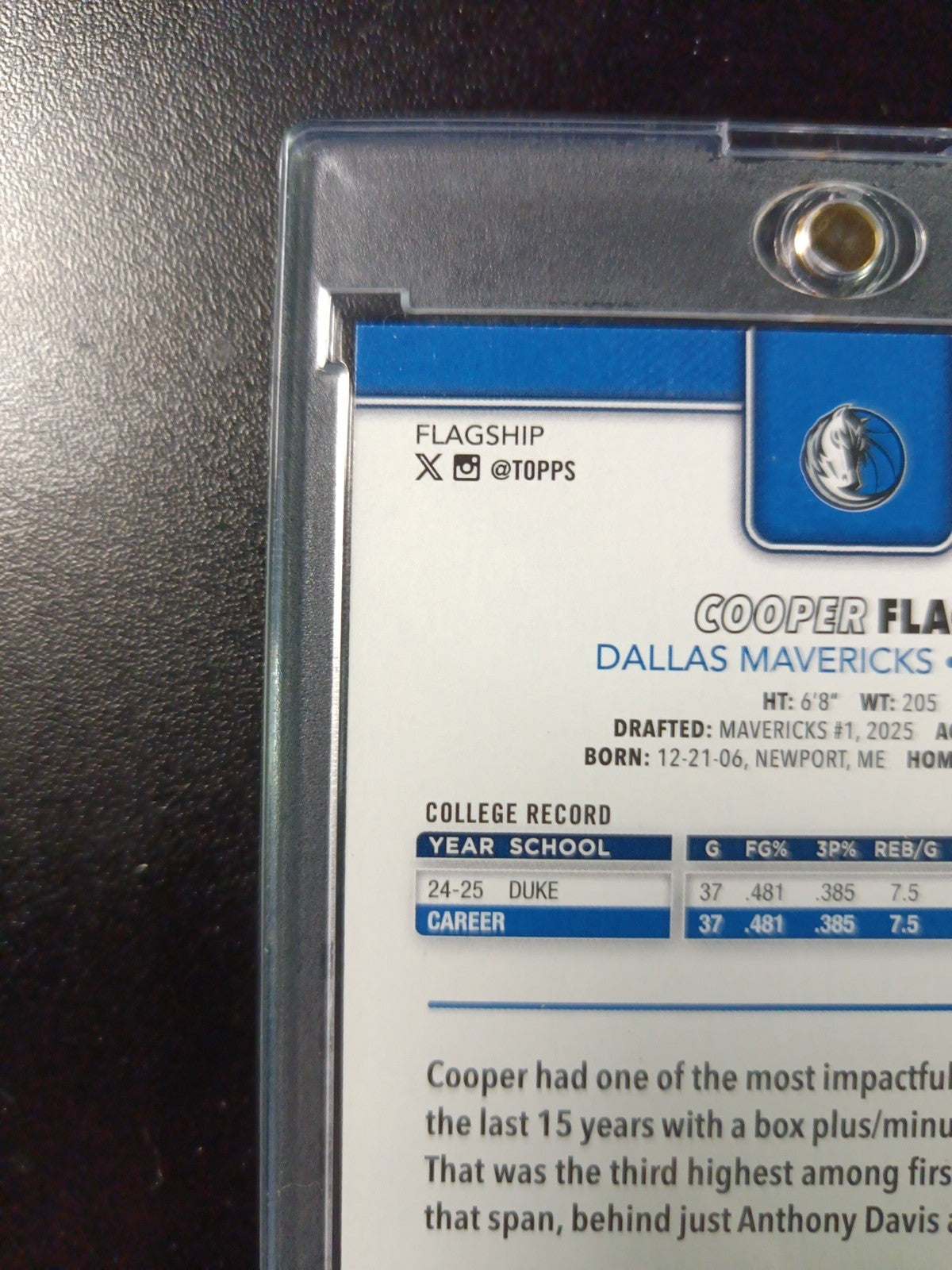 Cooper Flagg Rookie Season Tip Off Foil Card 2025-26 Topps Basketball Card