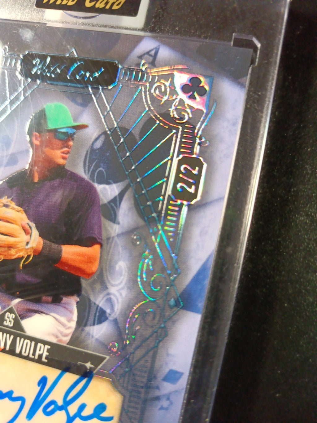 # 2/2 Autograph Anthony Volpe Holo Foil Blue Rookie Baseball Wild Card  MLB