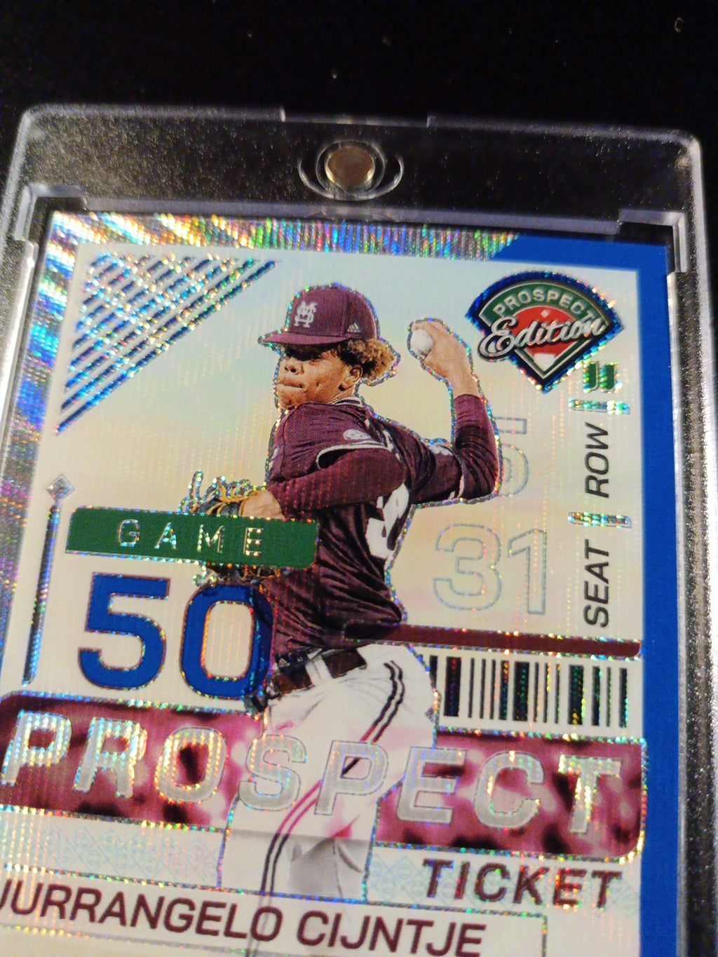 # /75 Autograph Jurrangelo Cijntje Mariners Rookie Wave Prizm Baseball Card 