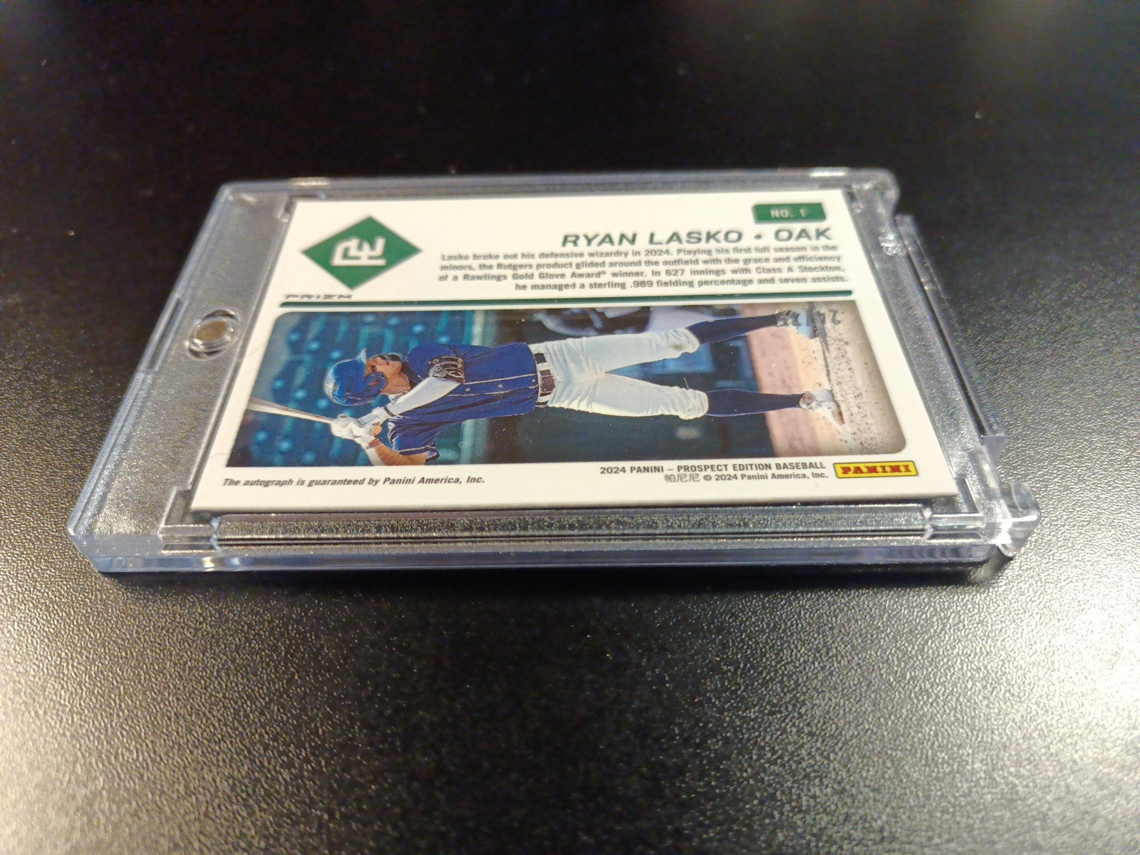 /75 Autograph Ryan Lasko Athletics Rookie Wave Prizm Baseball Card 
