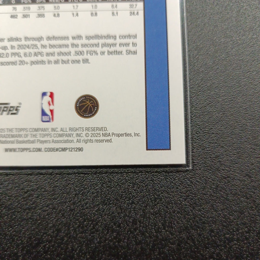 2025-26 Topps Basketball Card Shai Gilgeous Silver Foil 45th Anniversary
