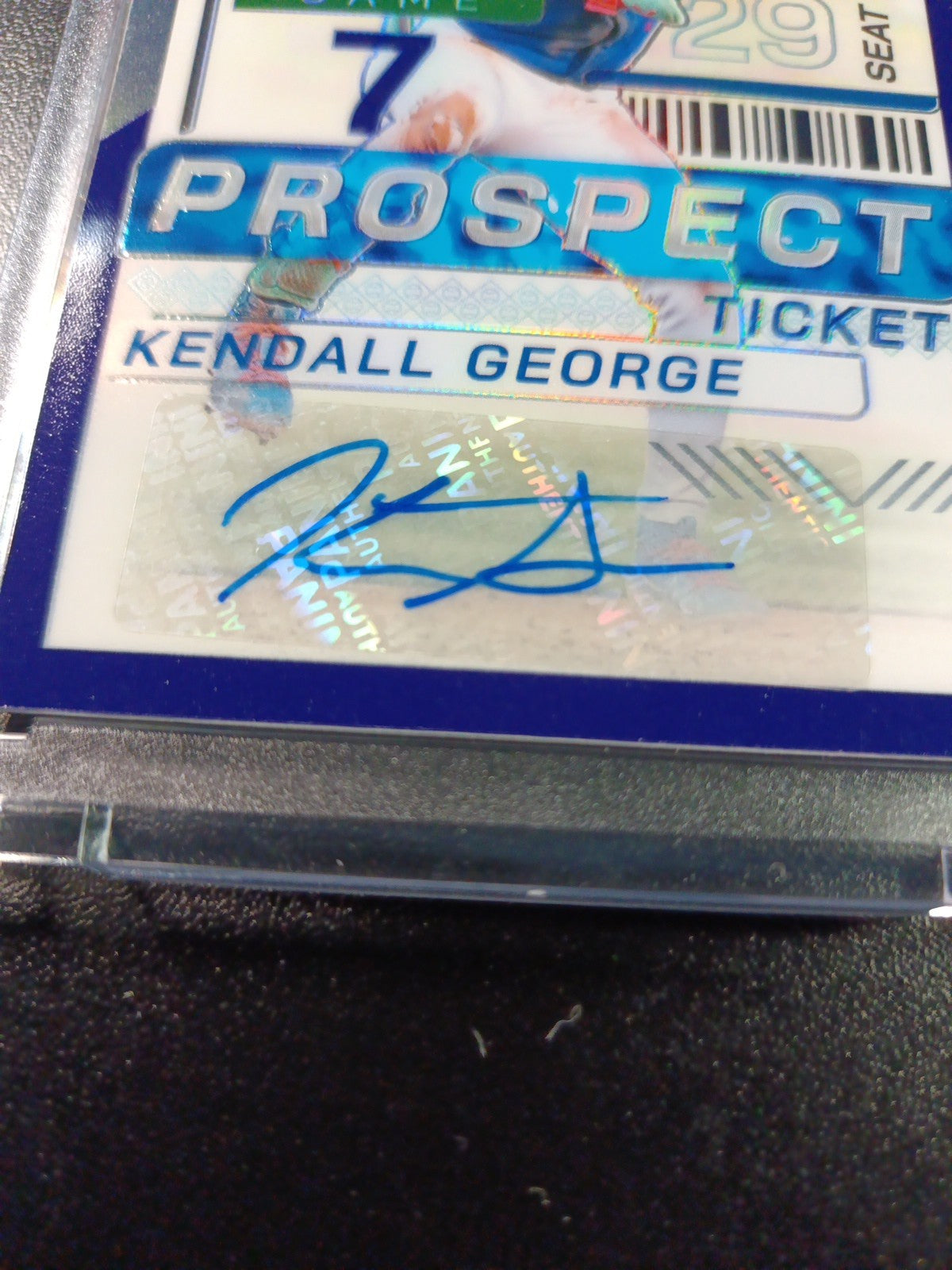 # /125 Blue Prizm Autograph Kendall George Dodgers Rookie Prospect Baseball Card