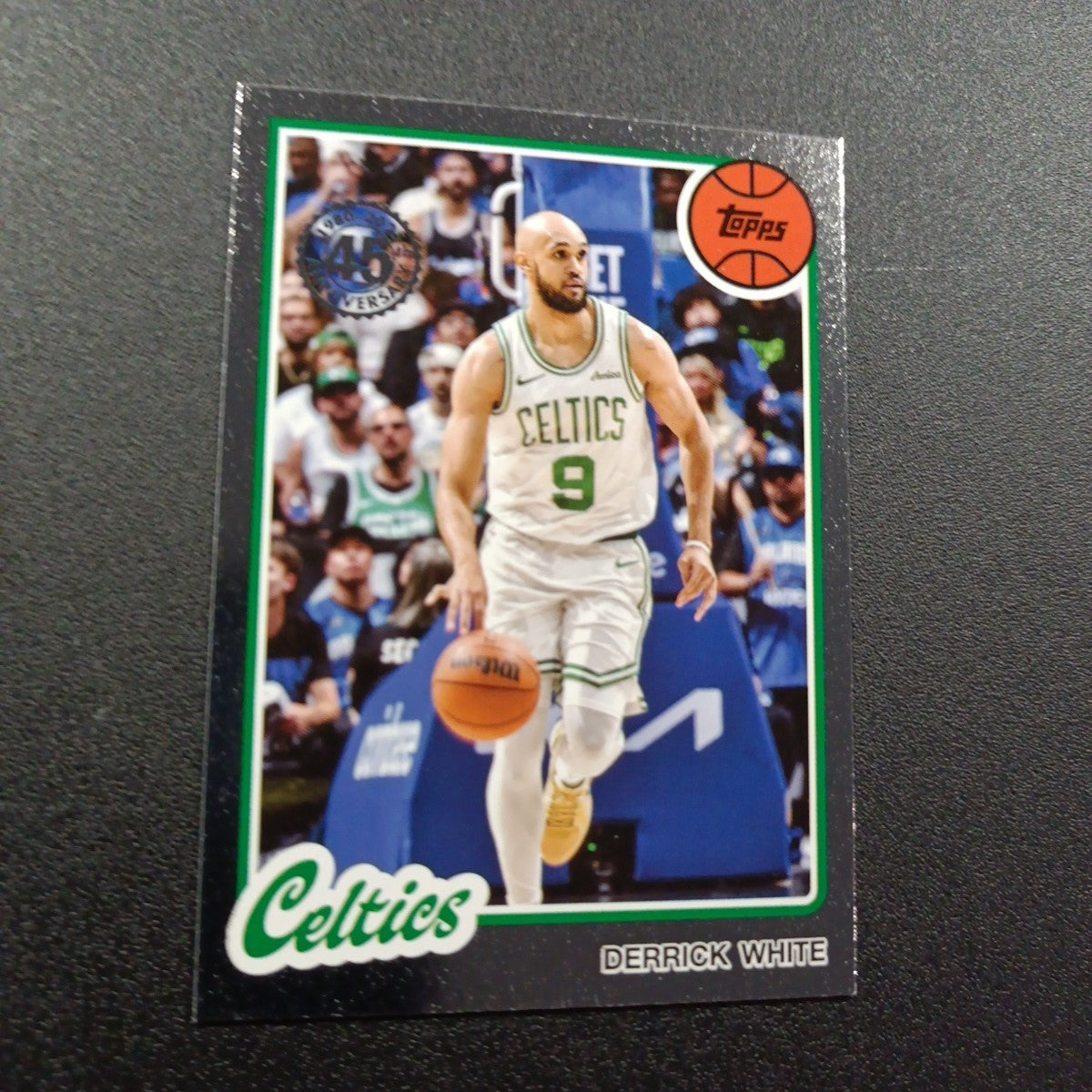 2025-26 Topps Basketball Card Derrick White Silver Foil 45th Anniversary