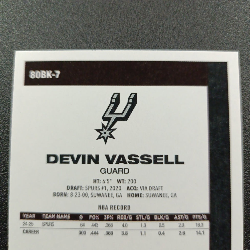 2025-26 Topps Basketball Card Devin Vassell Silver Foil 45th Anniversary
