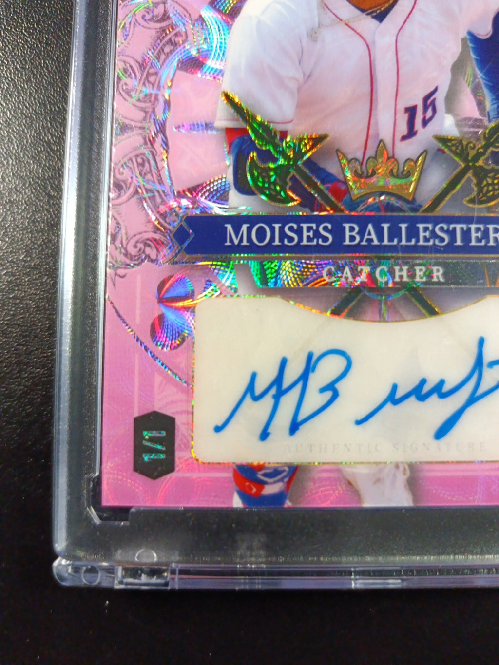 # 1/1 Autograph Moises Ballesteros Rookie Baseball Card Disco Prizm Refractor