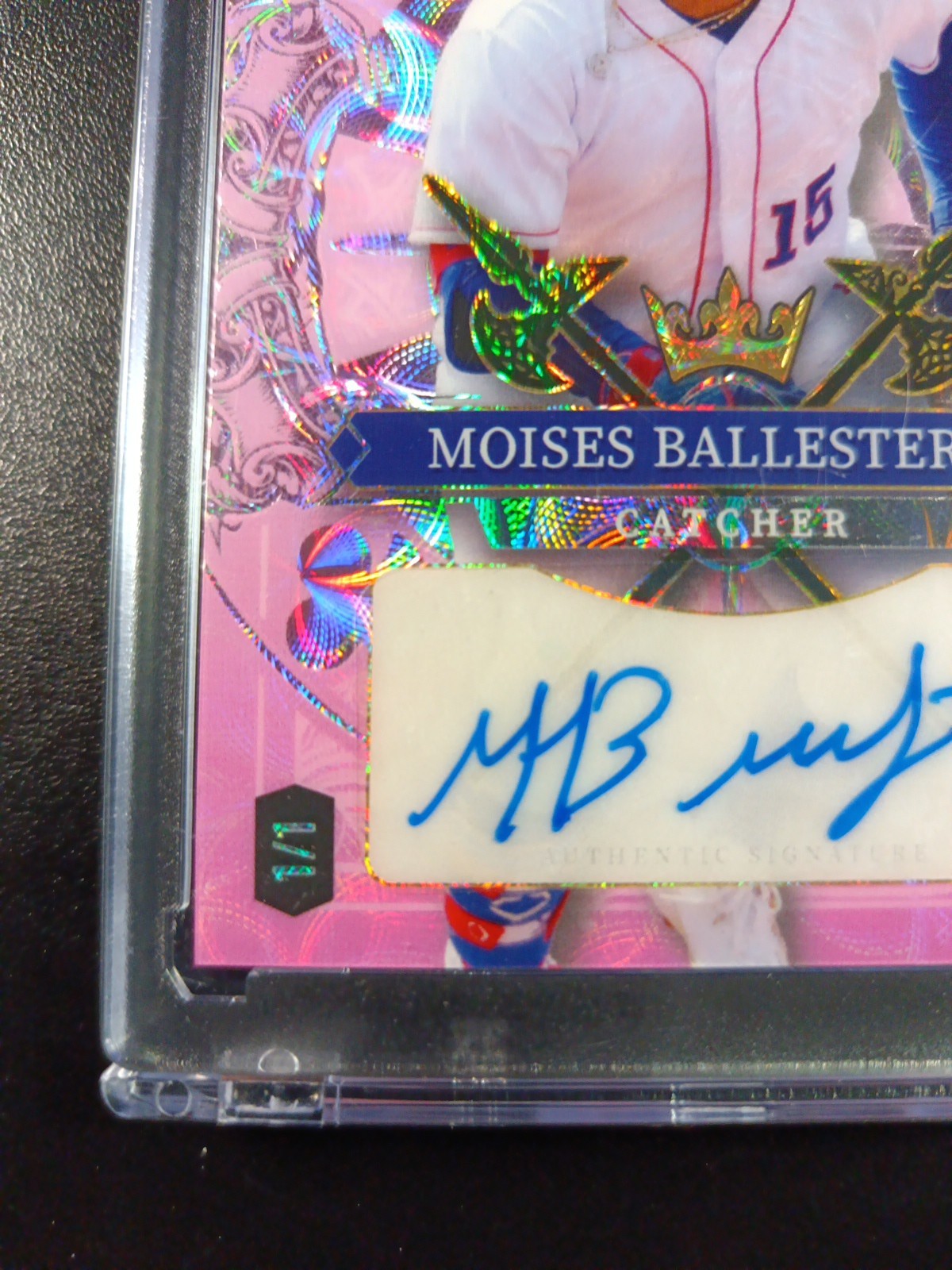 # 1/1 Autograph Moises Ballesteros Rookie Baseball Card Disco Prizm Refractor