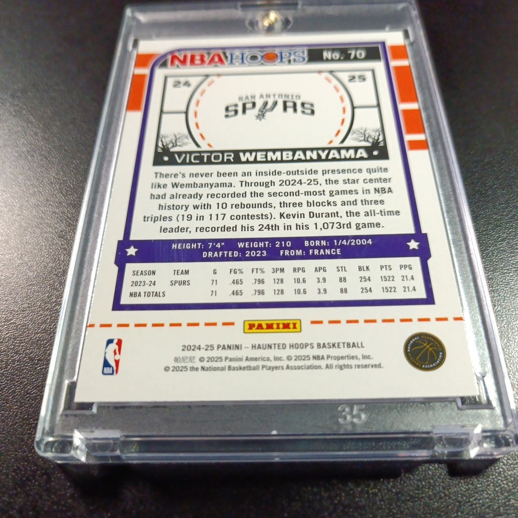 Orange Pumpkin Wembanyama Haunted Hoops Panini 2024-25 Basketball Card Spurs 