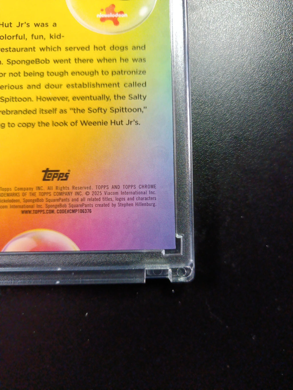 SpongeBob # 105/175 Silver Wave Refractor Weenie Hut Jr's Card Topps Chrome /175