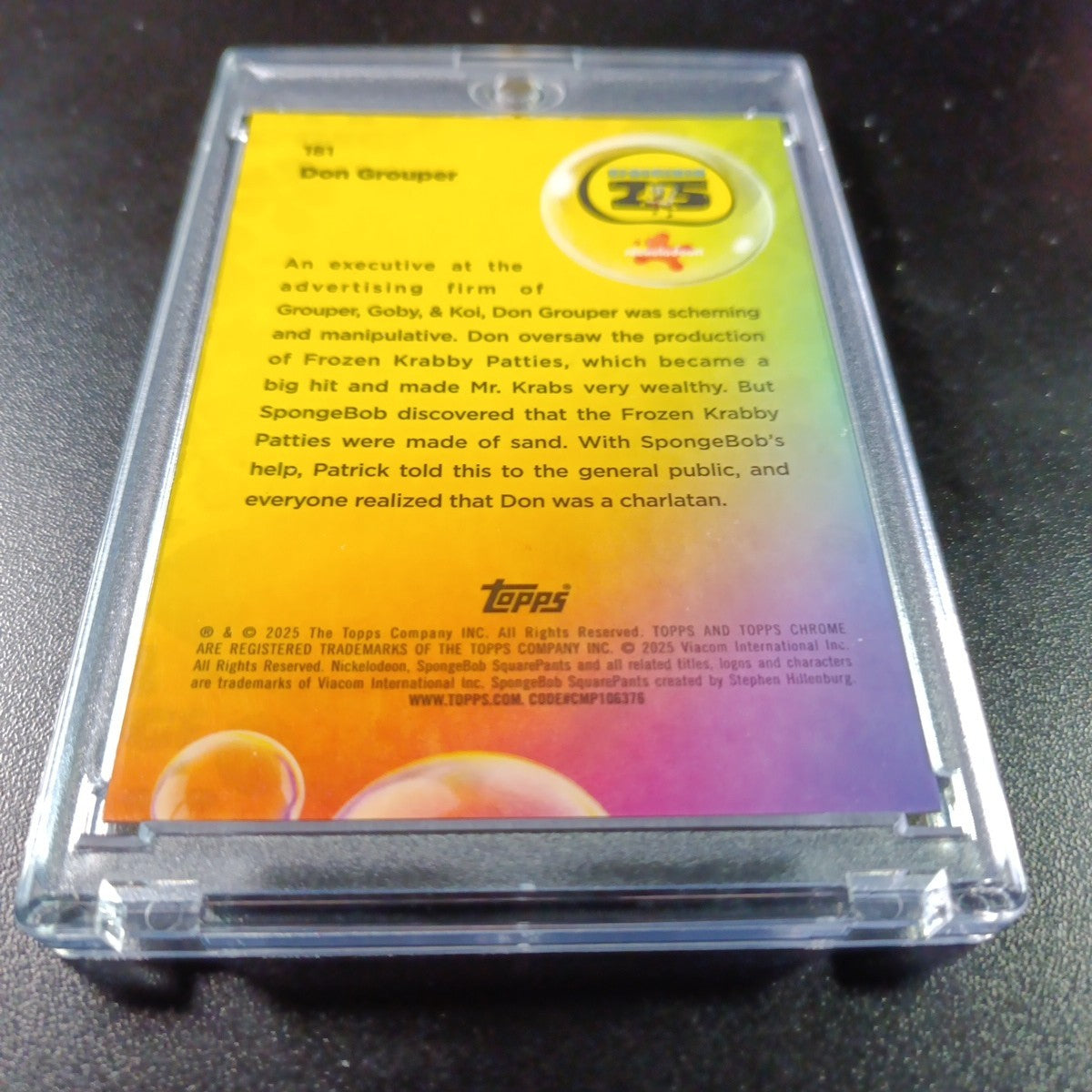 SpongeBob 33/50 Gold Refractor Don Grouper Card Topps Chrome /50