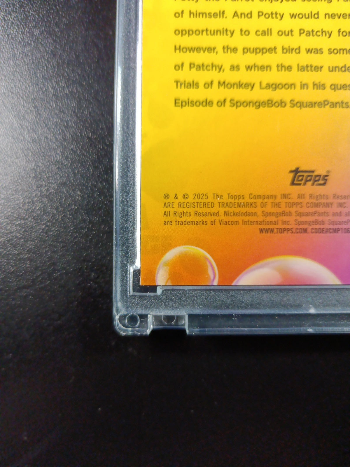 SpongeBob 63/150 Potty The Parrot Patchy The Pirate Blue Refractor Card /150