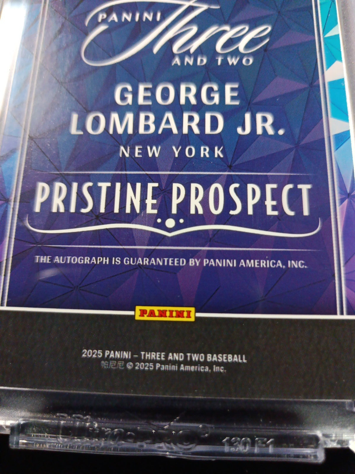 Autograph George Lombard Jr # 2/10 Gold Foil Panini W/ Case Yankees Rookie  /10